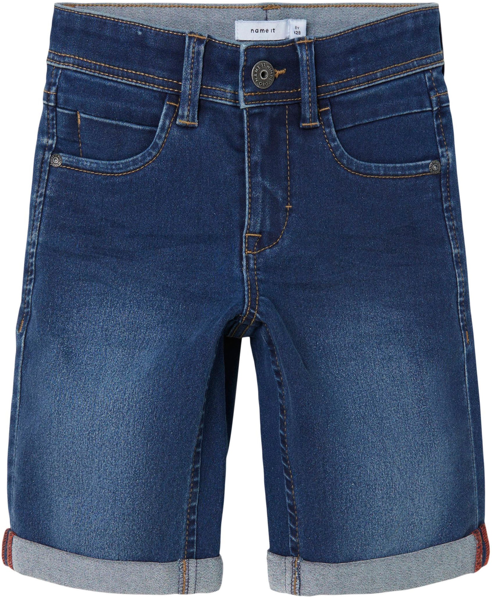 Name It Jeansshorts »NKMSILAS SLIM DNM L SHORTS 2272-TX NOOS«, Baumwollmischung, Stretch, Umschlagsaum
