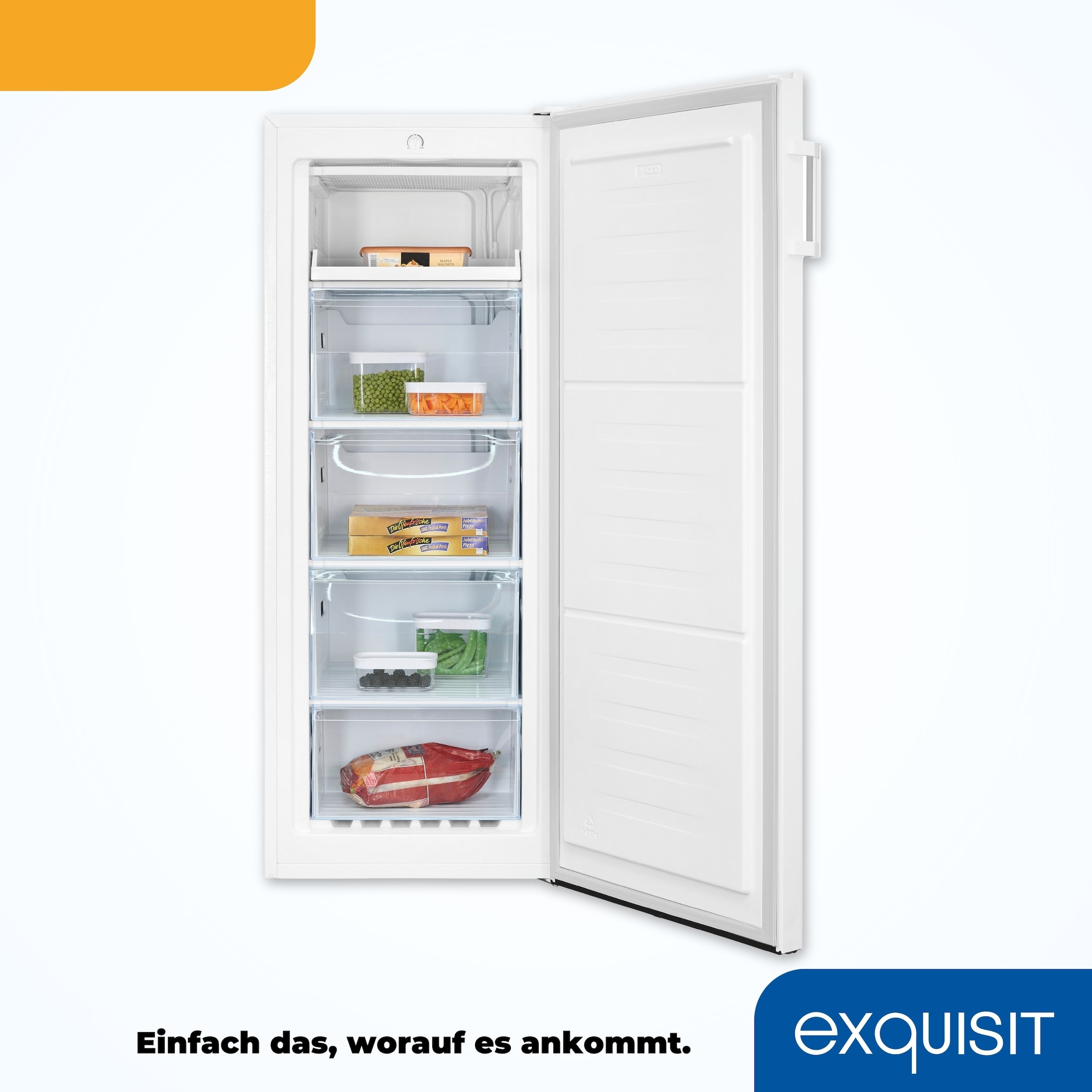 exquisit Gefrierschrank »GS230-H-010E« 143,4 cm hoch 55 cm breit 4*-Gefrierschrank  mit praktischem Griff – leicht & bequem zu öffnen
