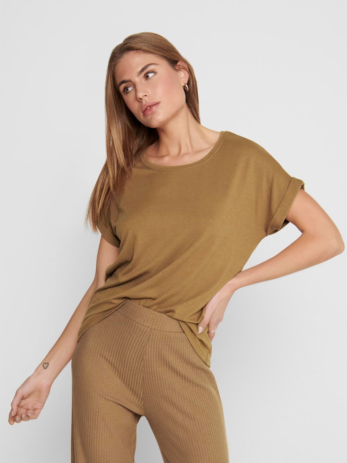 ONLY T-Shirt »ONLMOSTER S/S O-NECK TOP NOOS JRS«, mit Aufschlag am Arm
