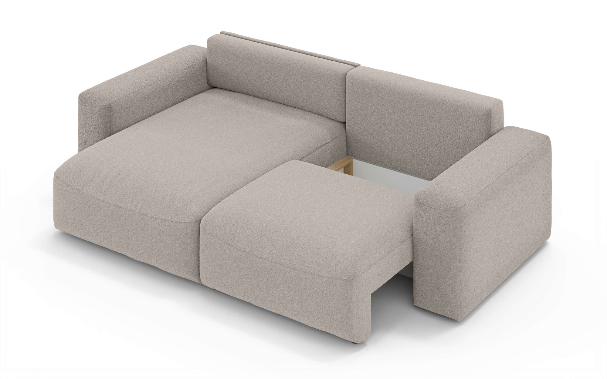 OTTO home Ecksofa »MATTS Schlafsofa mit Bettkasten, Maße B/T/H: 265/159/89 cm« L-Form mit Recamiere rechts oder links, hoher Sitzkomfort