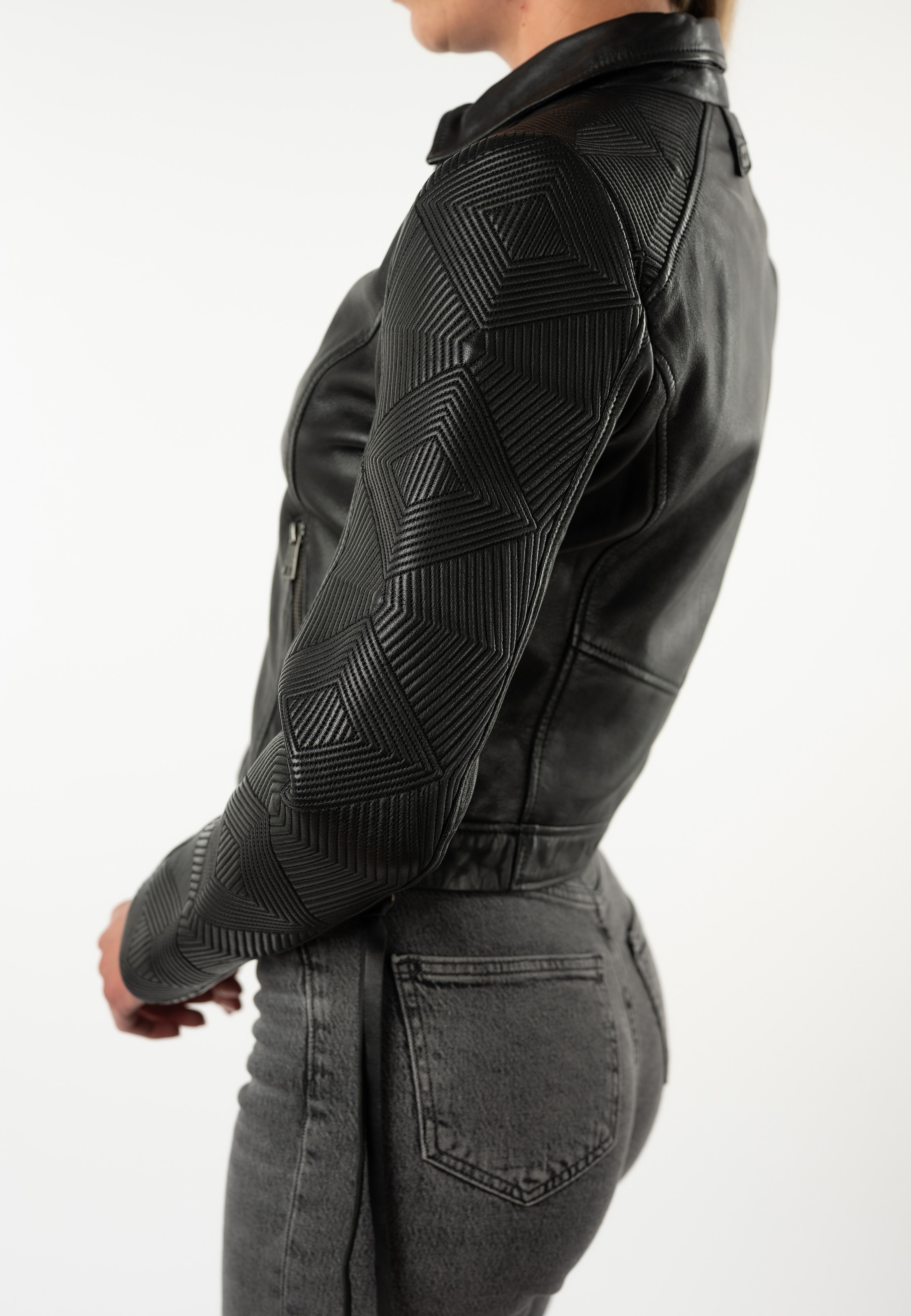 Mauritius Lederjacke »MWNova SF« mit betonter Ärmel- und Schulterpartie, Slim Fit