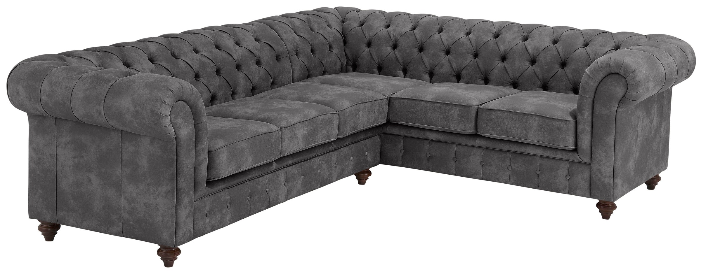 Home affaire Chesterfield-Sofa »Chesterfield Ecksofa, auch in Leder L-Form« günstig online kaufen