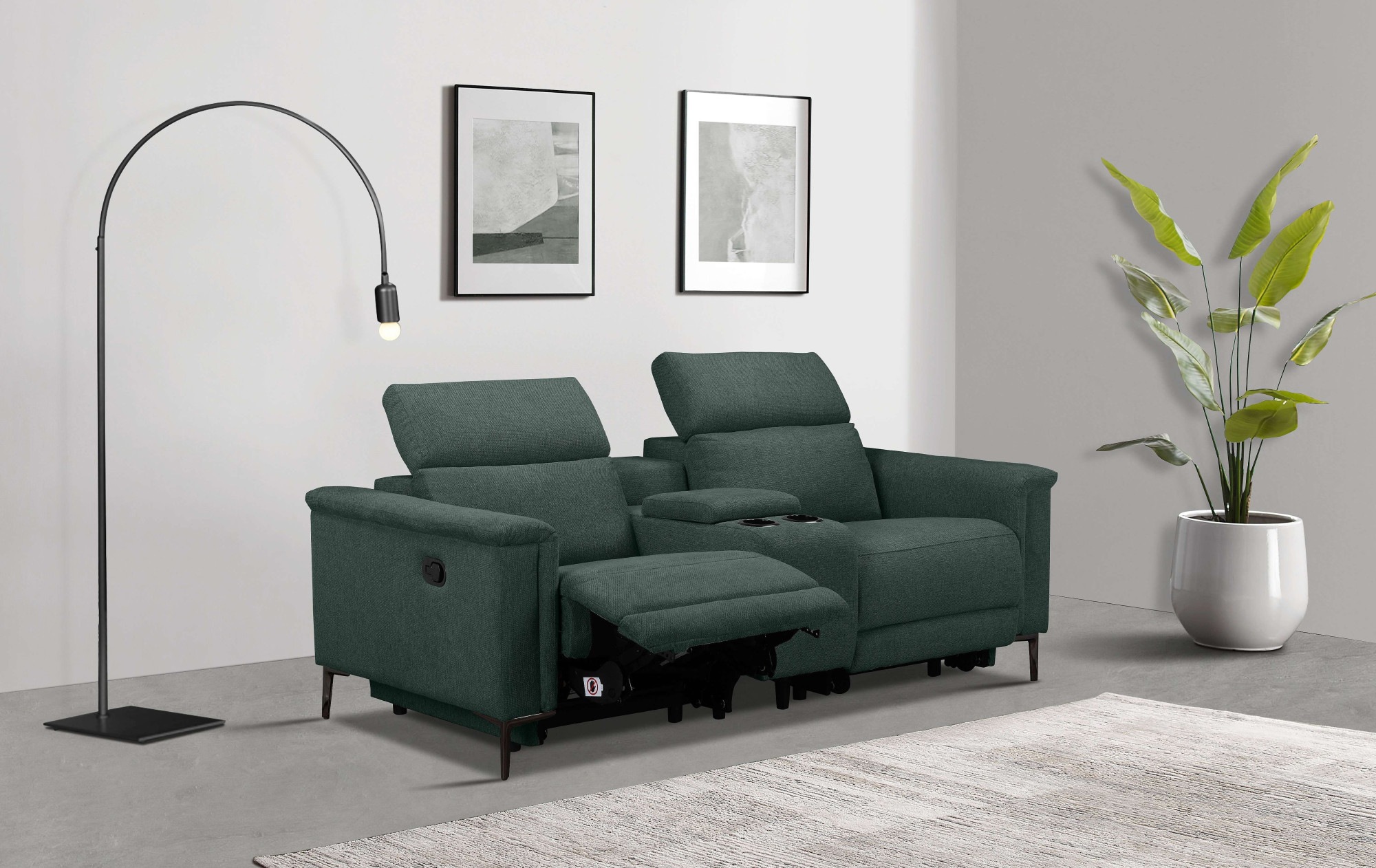 Places of Style 2-Sitzer »Lund, 2er-Kinosofa, TV-Sessel, Multimedia-Sofa, U günstig online kaufen