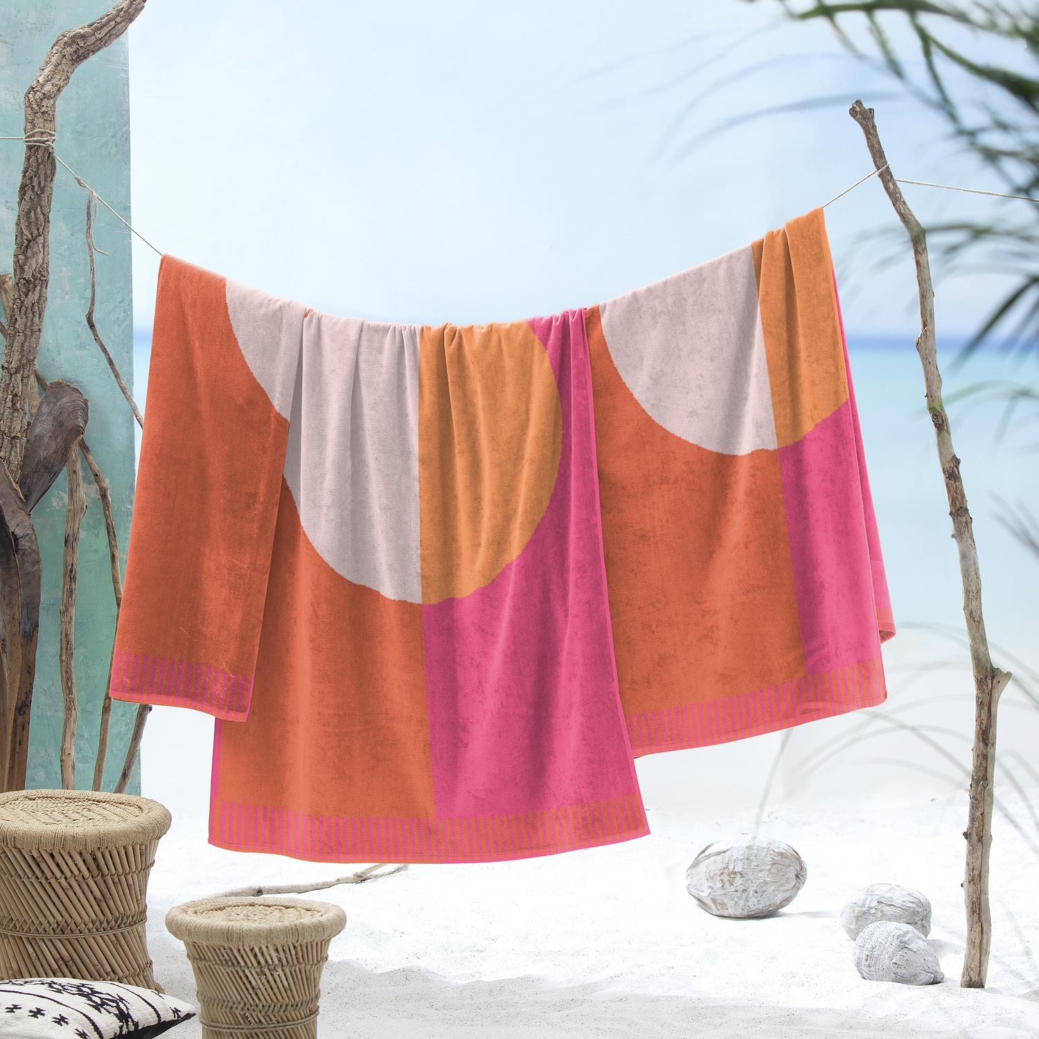 Seahorse Strandtuch »Colorblock Circle«, (Packung, 1 St.), Trendy summer de günstig online kaufen