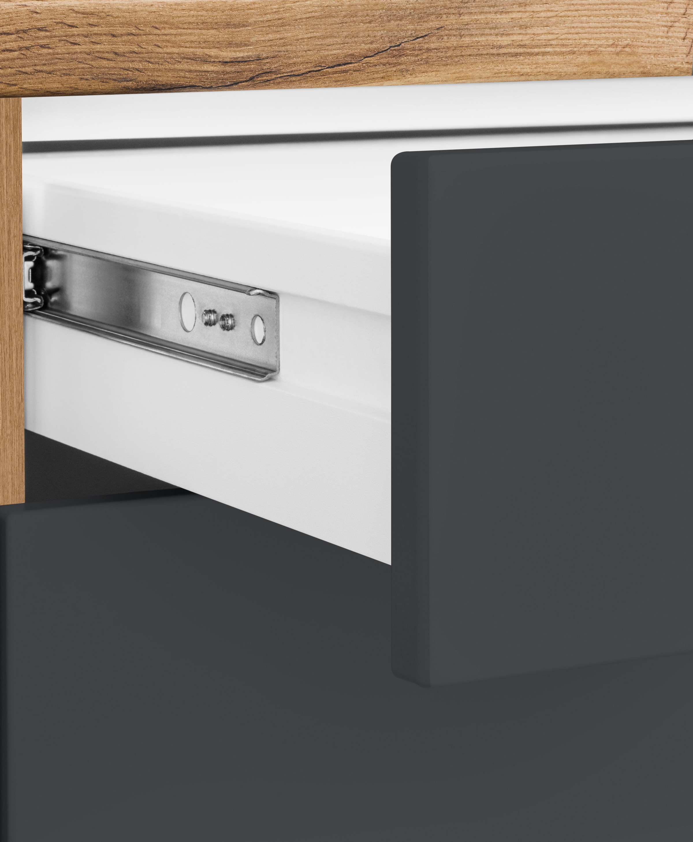 KOCHSTATION Küchenzeile »KS-Luhe« 300 cm breit, wahlweise mit oder ohne E-Geräten, gefräste MDF-Fronten