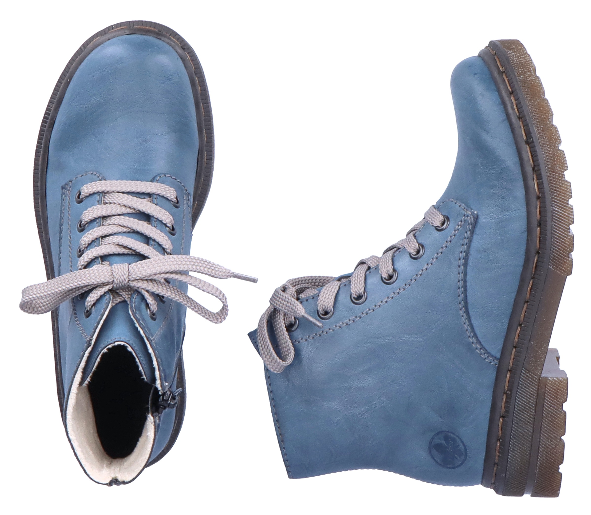 Rieker Schnürboots, Schnürstiefelette, Blockabsatz, mit Logoprägung