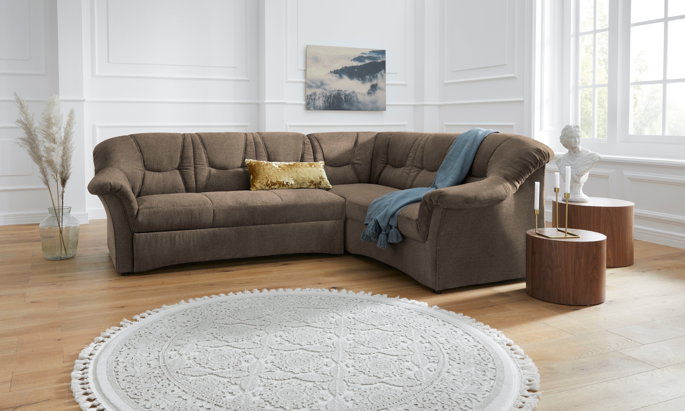 DOMO collection Ecksofa »Sarafina zeitlos und komfortabel, optional mit Fed günstig online kaufen