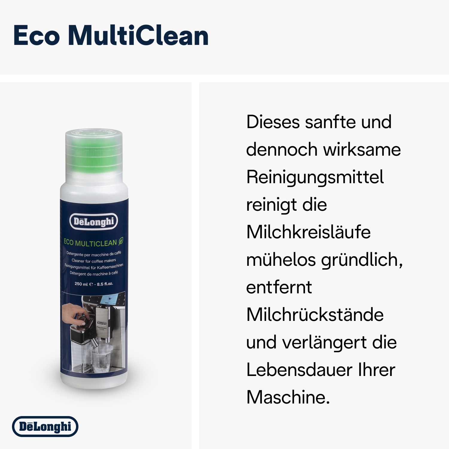 De'Longhi Pflegeset »DLSC306 Original, für Kaffeemaschinen & Kaffeevollautomaten« EcoMulticlean 250ml, EcoDecalk 200ml, Wasserfilter, Mikrofasertuch