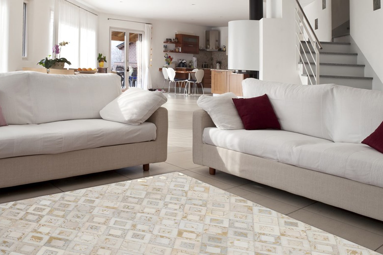 calo-deluxe Fellteppich »Scarllet 110«, rechteckig, 8 mm Höhe, echtes Rinderfell, Wohnzimmer
