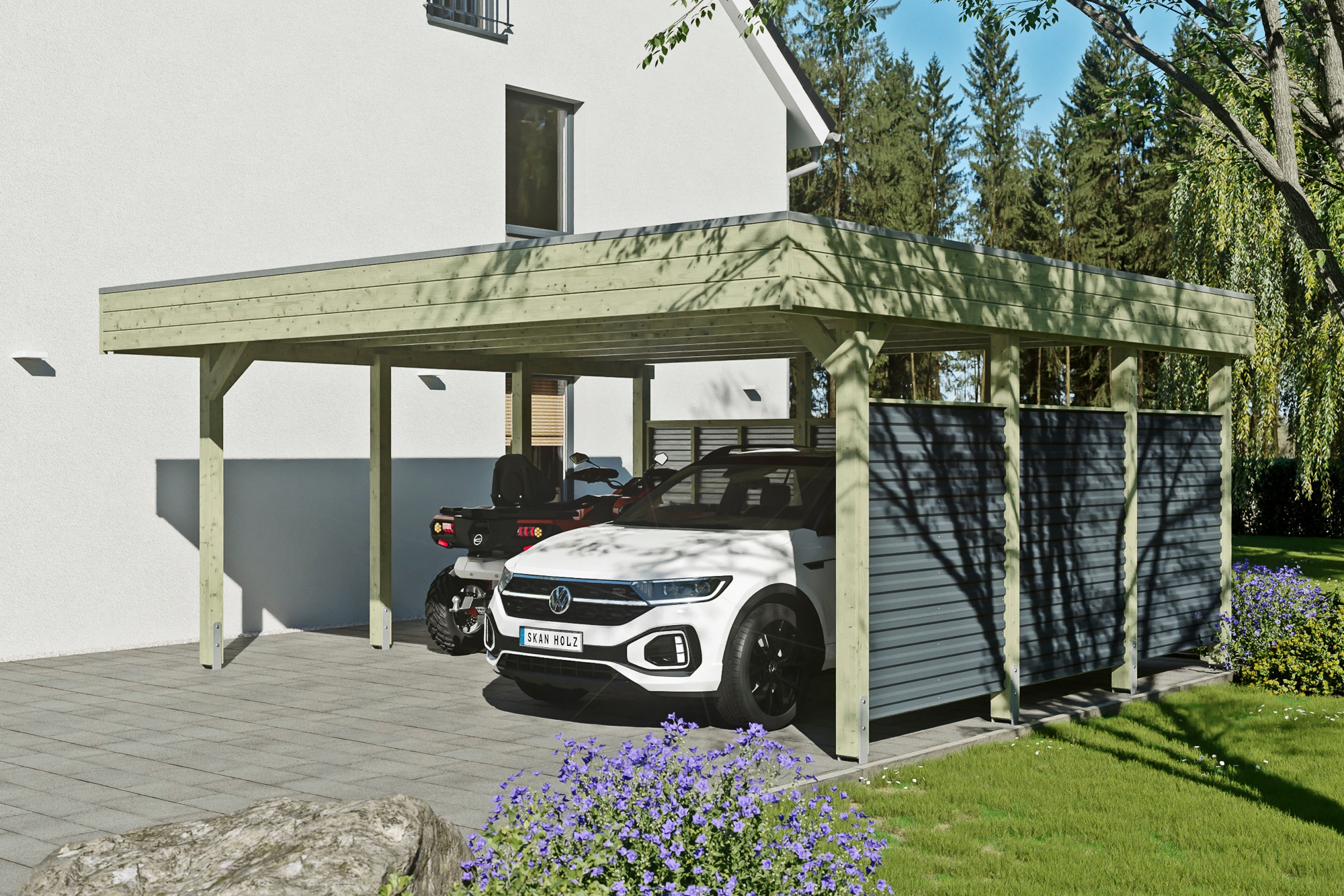 Skanholz Doppelcarport »Friesland Set 13«, 514 cm, Grün