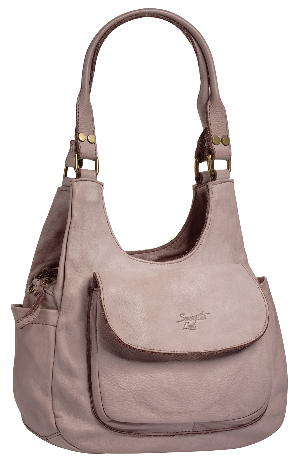 Samantha Look Umhängetasche, echt Leder, Made in Italy