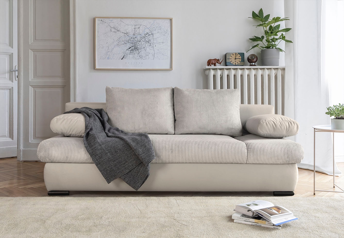 COLLECTION AB Schlafsofa »30 Jahre Jubiläums-Modell Chicago«, mit Bettfunktion und Bettkasten, im Cord-Samt Mix