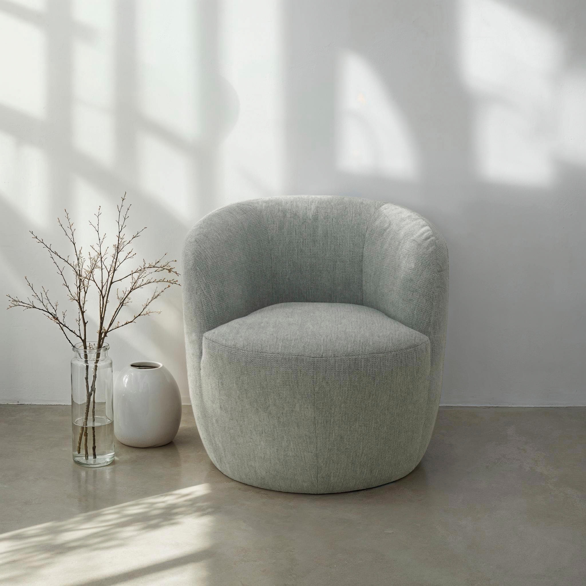 DOMO collection Sessel »Obidos moderner Loungesessel« Struktur weich, grau günstig online kaufen