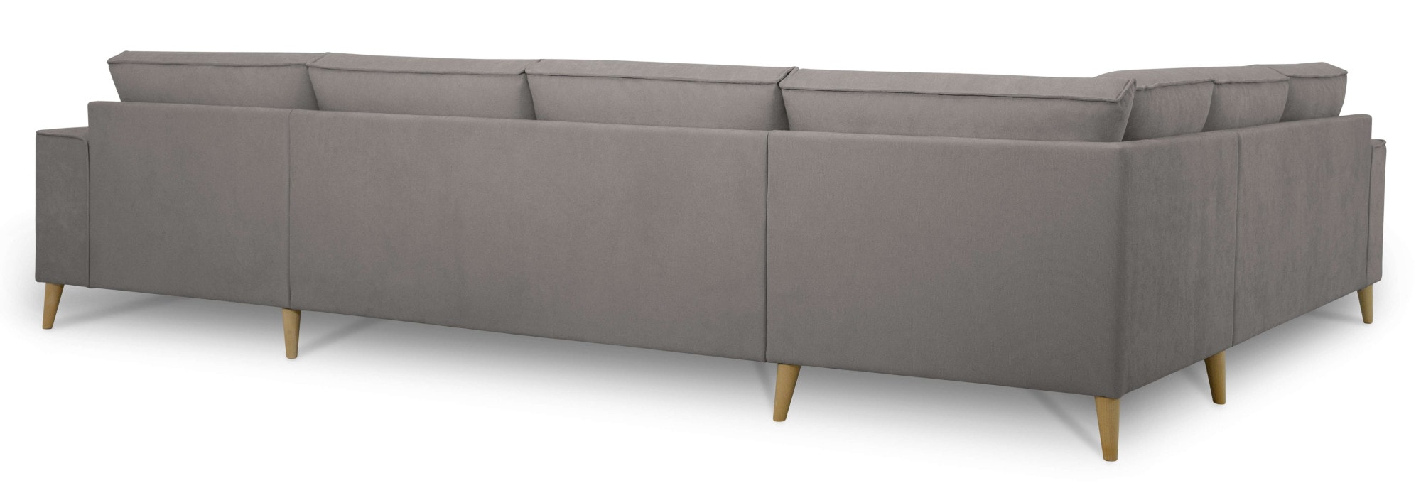OTTO home Wohnlandschaft »Oland Skandi, weicher Chenille-Stoff« U-Form, 342 cm, Wellenunterfederung, Skandi-Design, Massivholzfüße