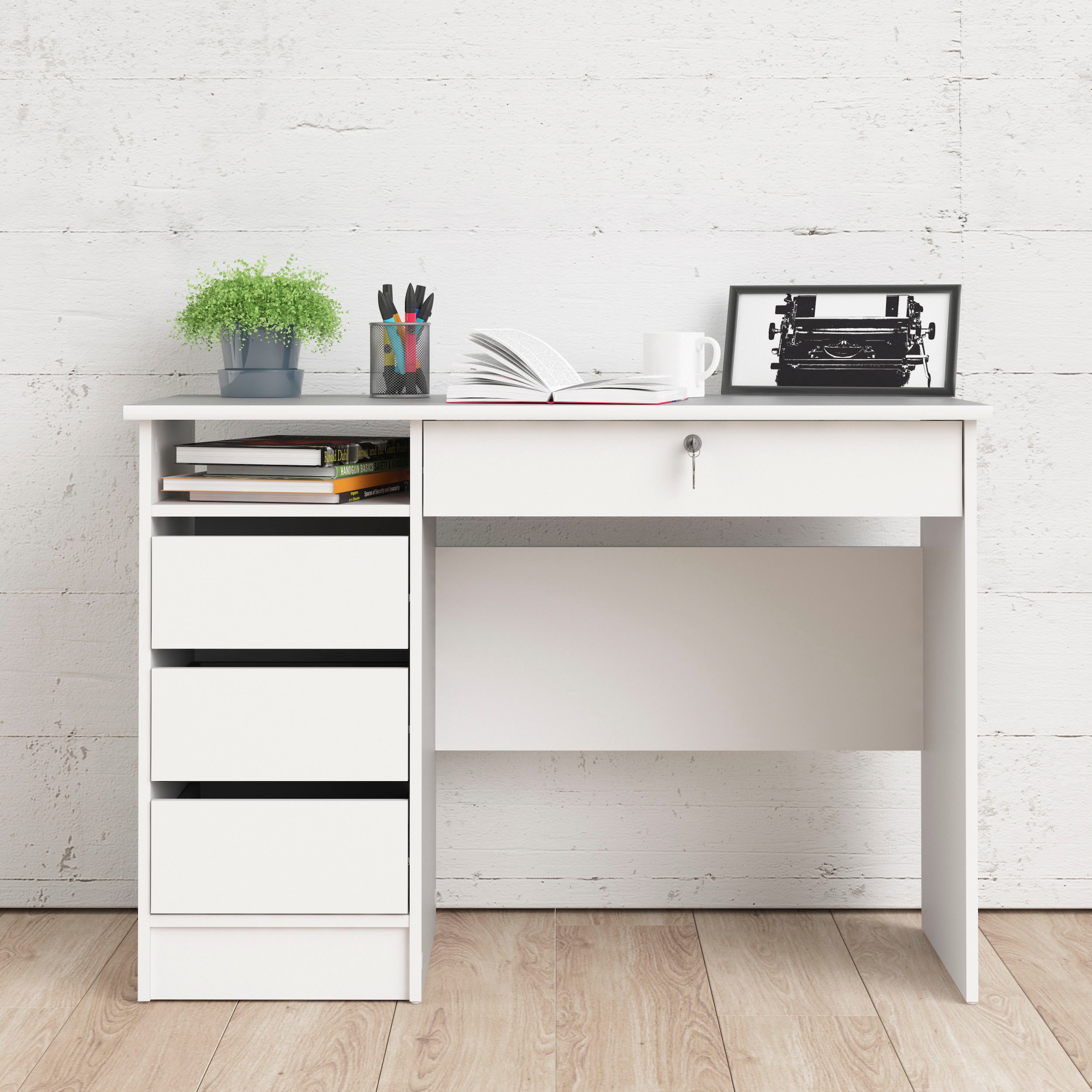 Home affaire Schreibtisch »Plus«, Computertisch mit 3 Schubkästen günstig online kaufen