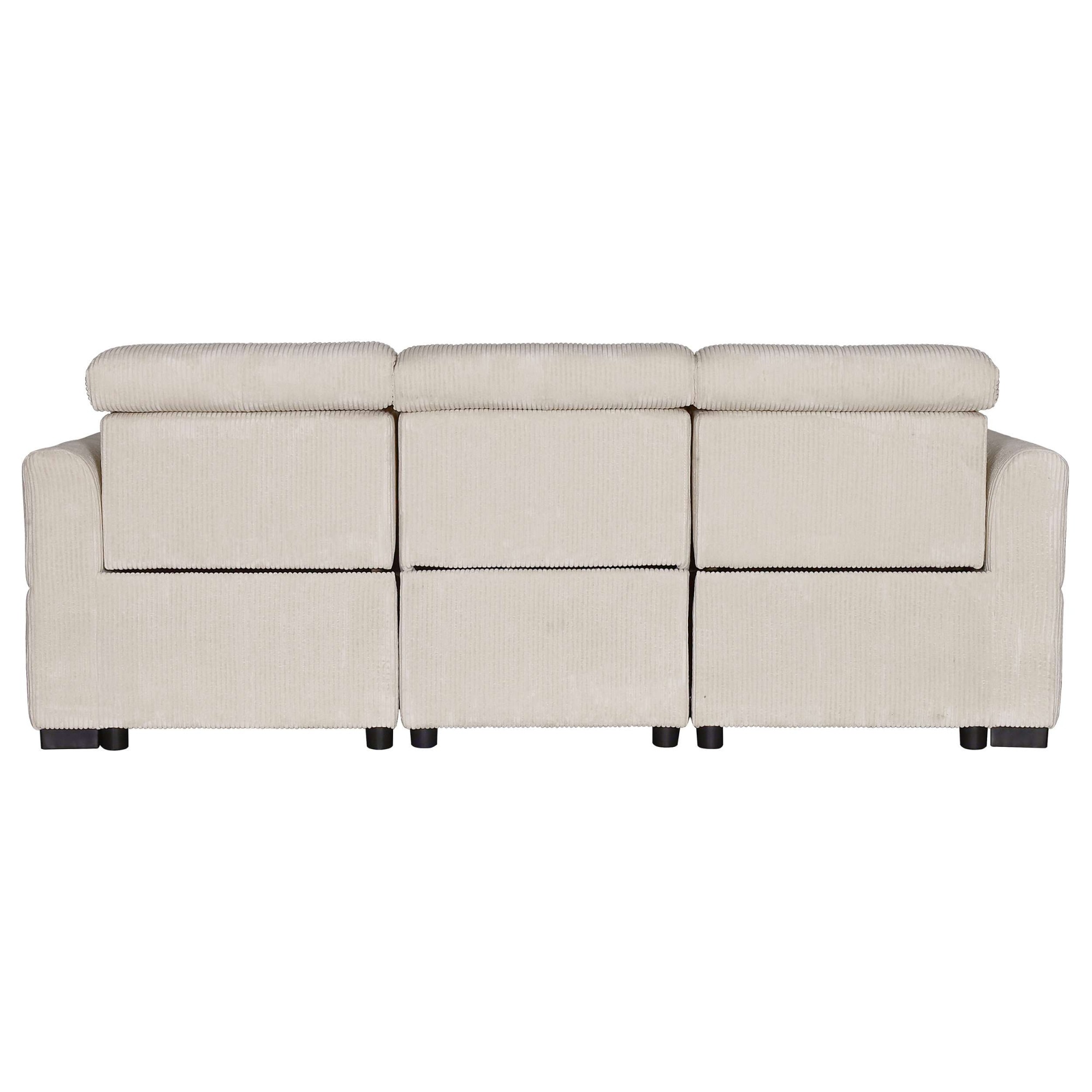 OTTO home Ecksofa »CAARLA Cord, L-Form, 261 cm, man. oder elektr. Relaxfunktion (USB-A/C)« mit USB-A und USB-C bei elektrischer Ausführung, Kopfteilverstellung