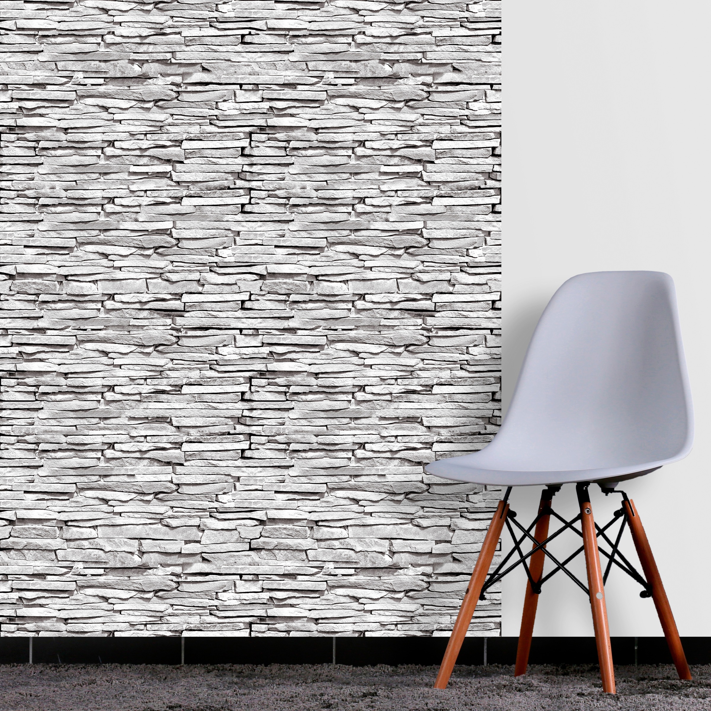 queence Vinyltapete »Fatjete«, bedruckt-clean-unifarben-minimalistisch-Abriebeffekte-Steinoptik, 90x250cm, selbstklebend, kinderleichte Anbringung, Sticker