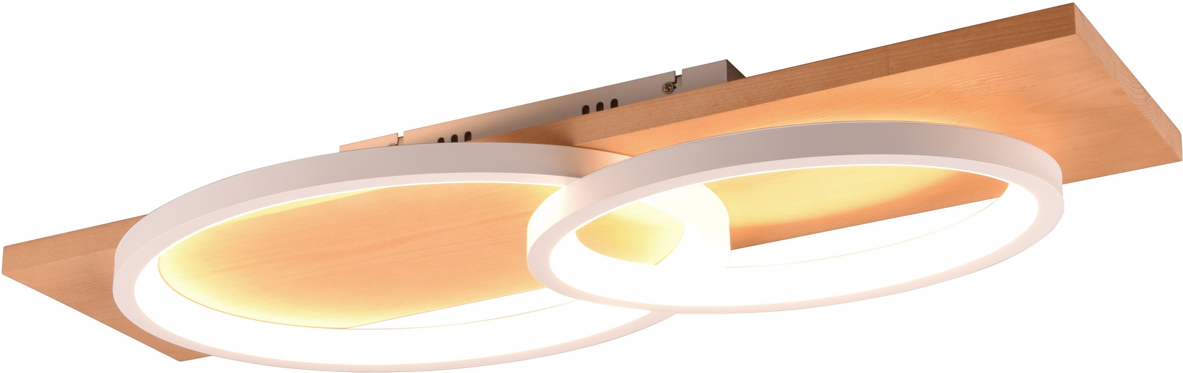 TRIO Leuchten LED Deckenleuchte »BARCA, dimmbare Deckenlampe aus Holz & Met günstig online kaufen