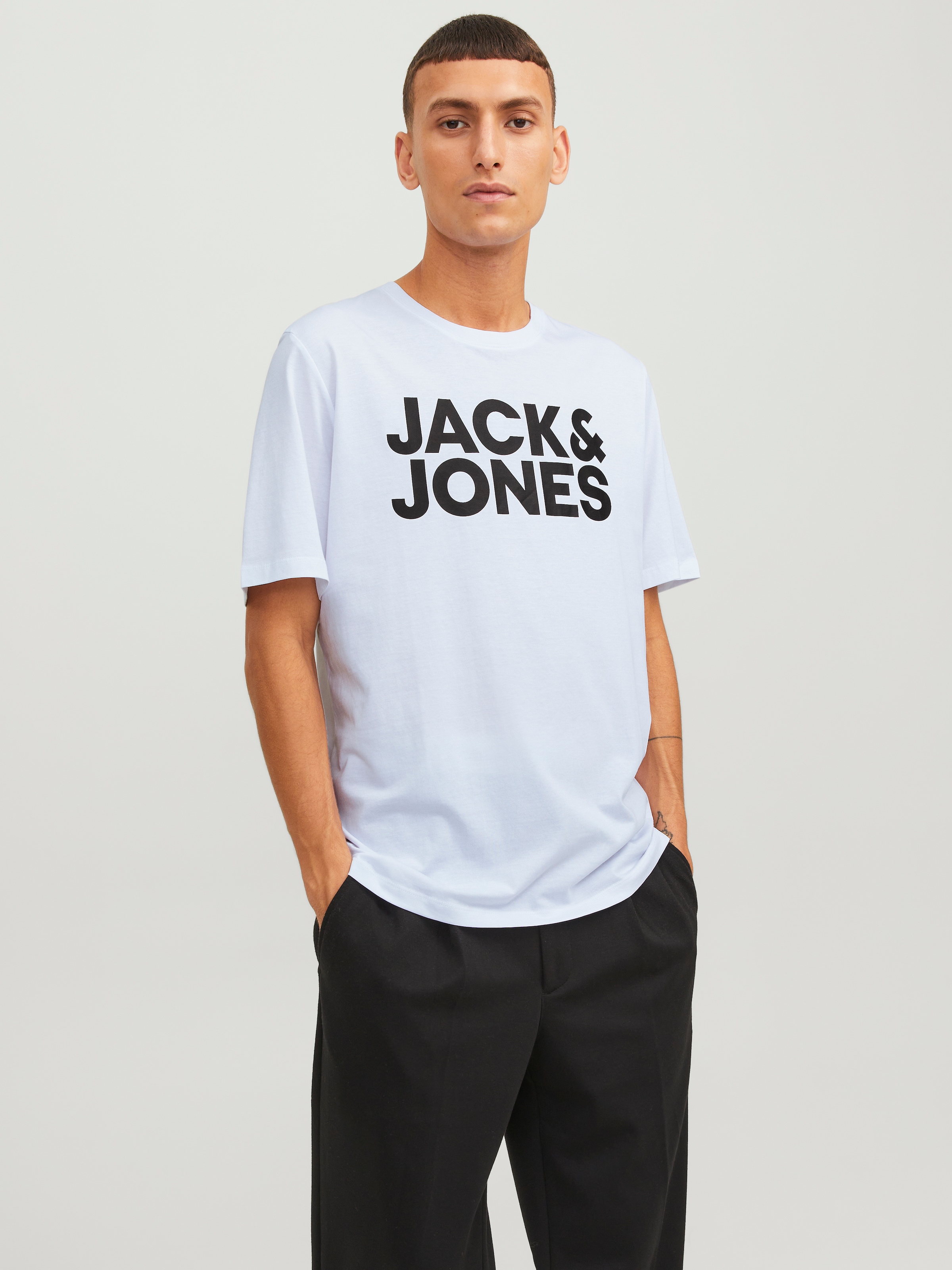Jack & Jones T-Shirt »JJECORP Herren-Tee mit figurbetonter Silhouette« bedruckt, modisch, schmal, Baumwolle, Rundhals