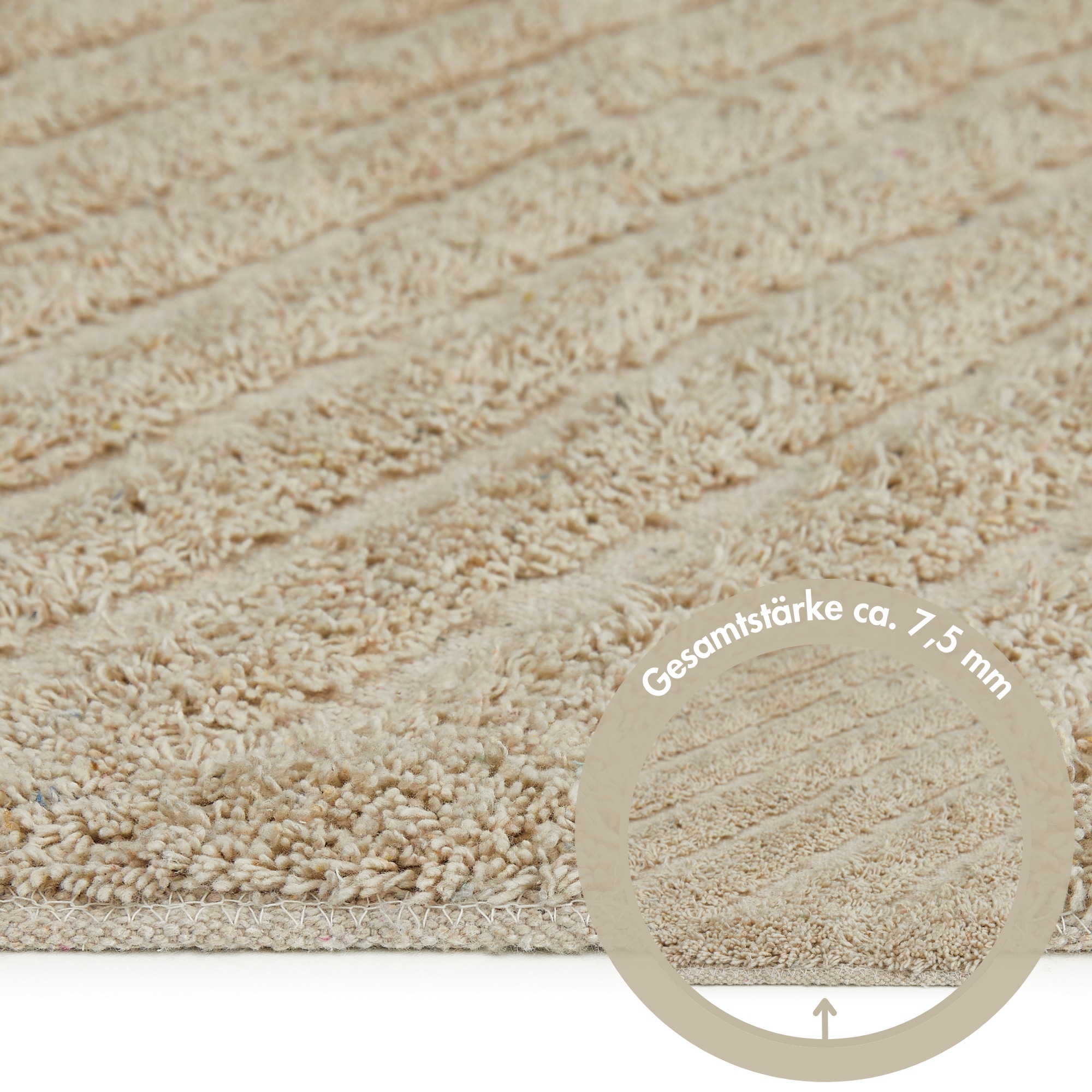 Andiamo Badematte »Havanna, 50x80 cm«, fußbodenheizungsgeeignet-schnell trocknend, Badteppich, Uni Farben, Hoch-Tief Effekt, verschiedene Designs