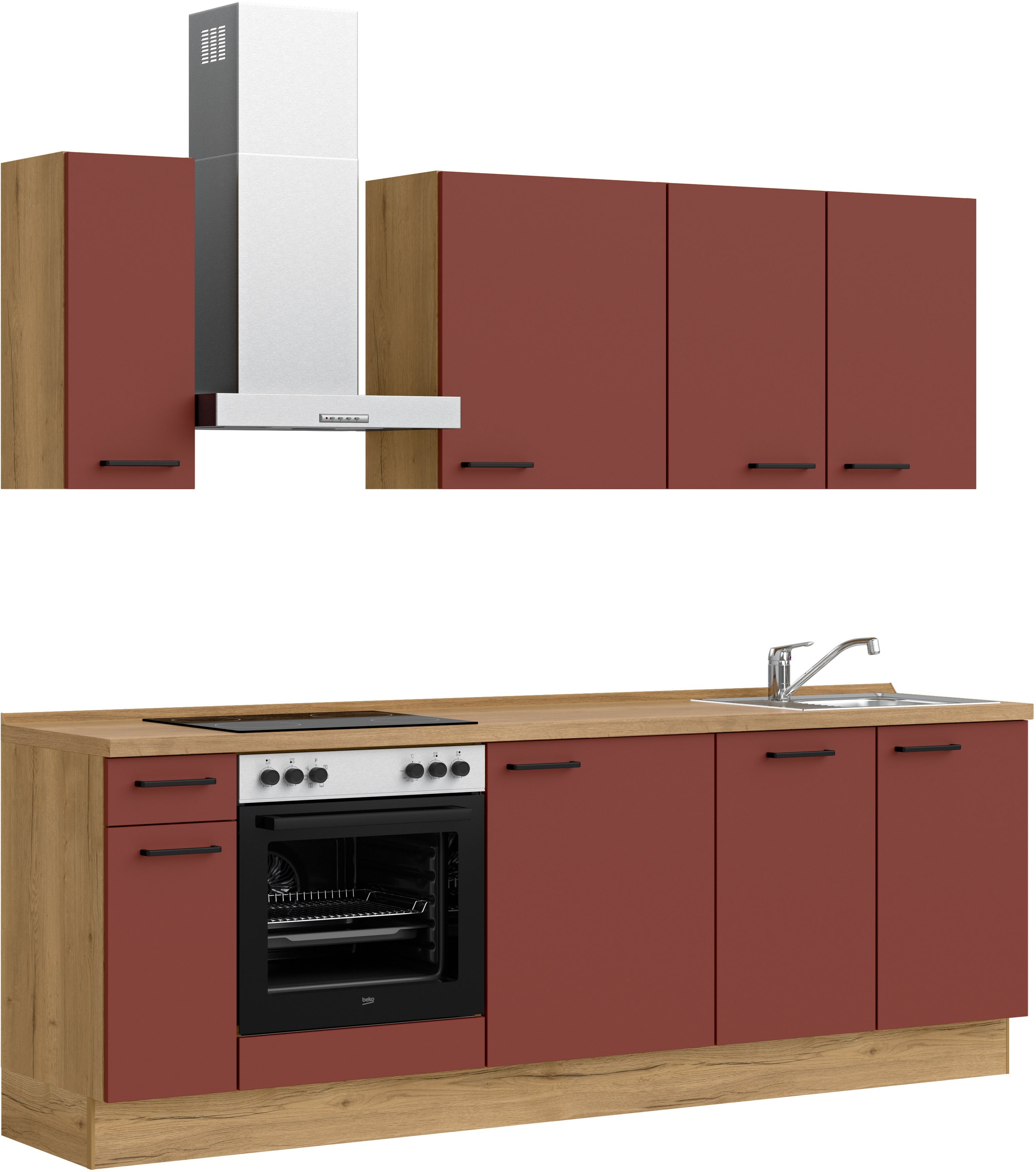 nobilia® Küchenzeile »"Easytouch I"«, vormontiert, Ausrichtung wählbar, Breite 240 cm, wahlw. mit E-Geräten