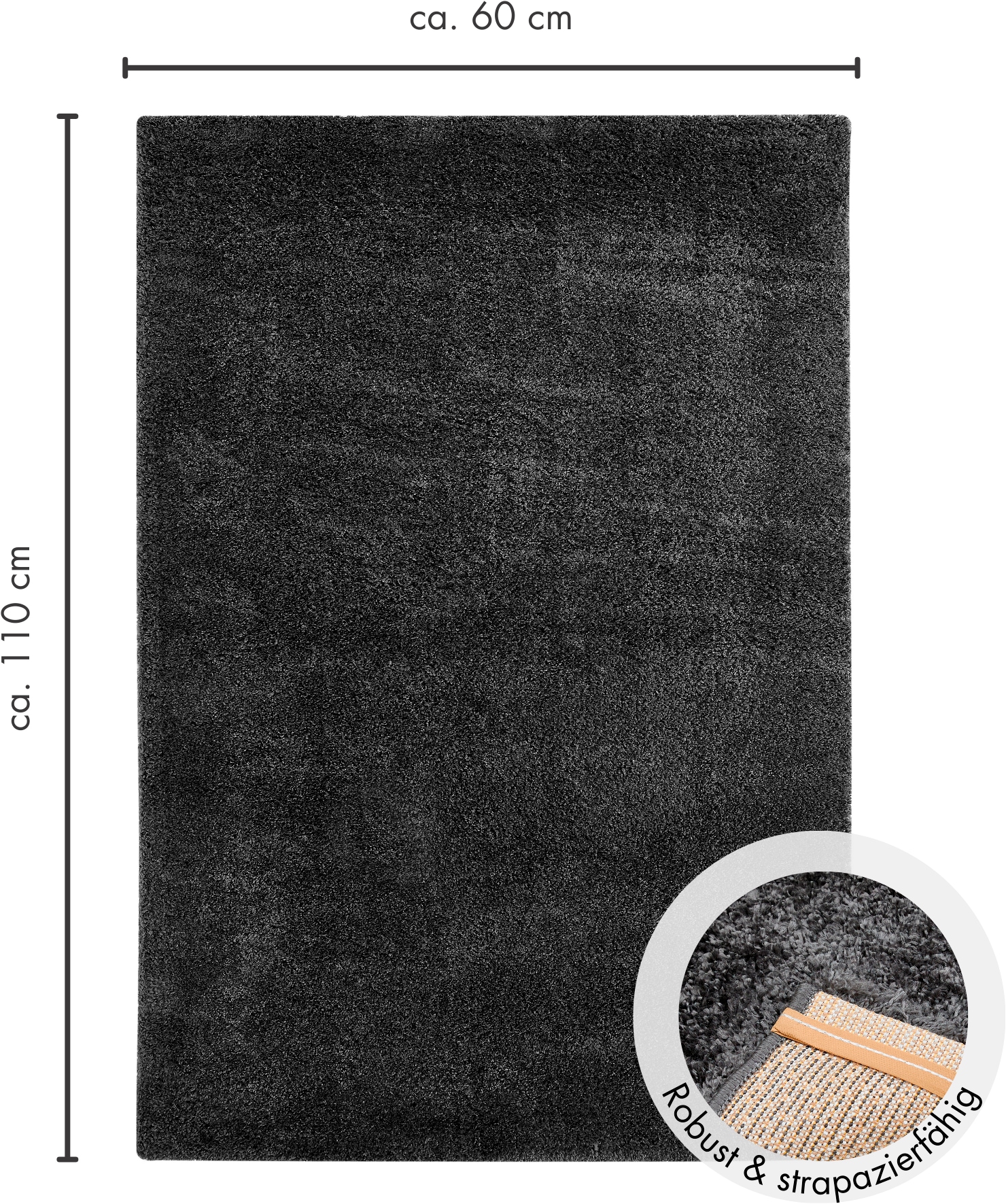 Andiamo Hochflor-Teppich »Chicago«, rechteckig, 40 mm Höhe, Uni Farben, weich & kuschelig, ideal im Wohnzimmer & Schlafzimmer