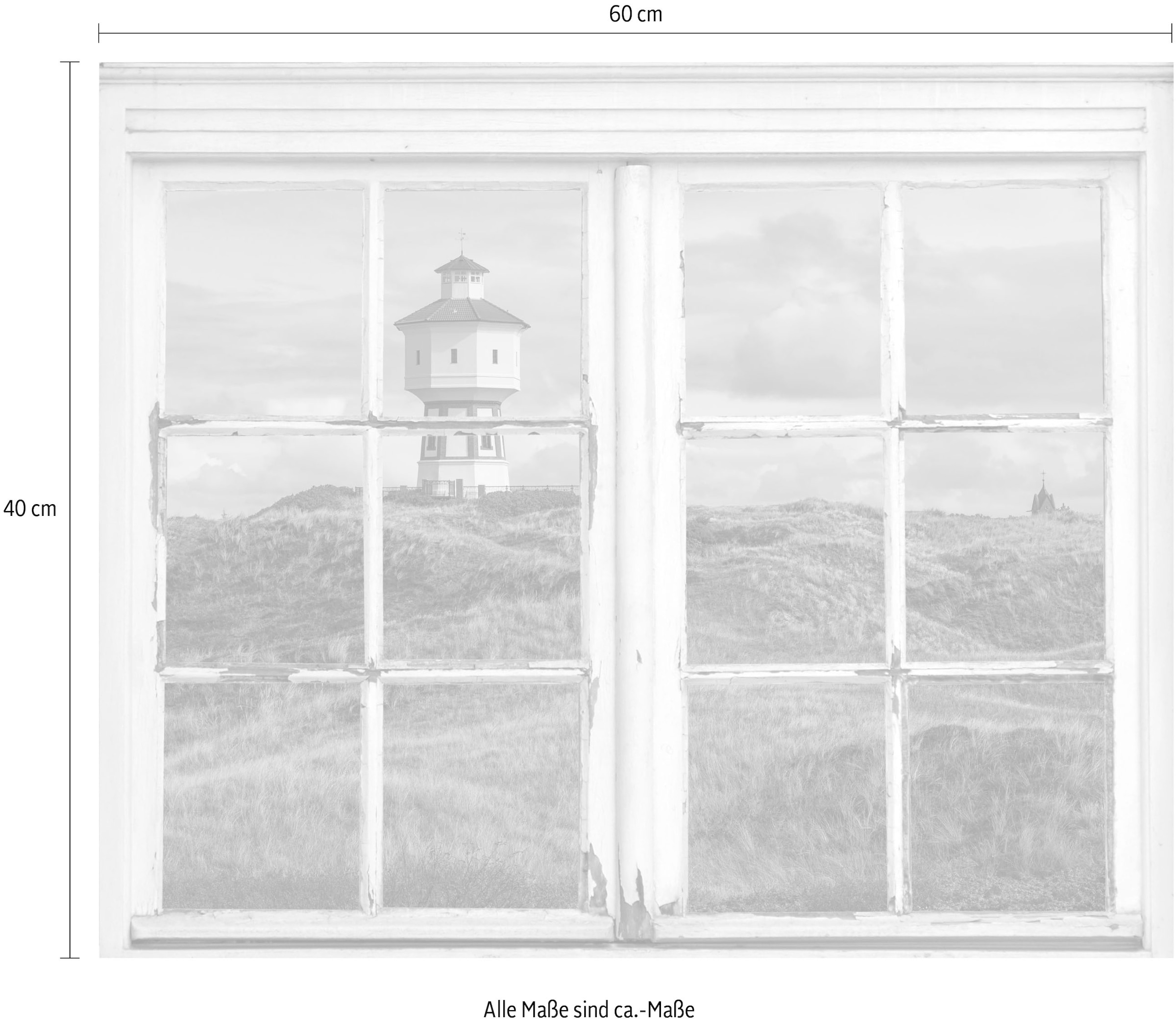 queence Wandsticker »Leuchtturm«, Wandsticker, Wandbild, selbstklebend, Leuchtturm, 3D, Fenster