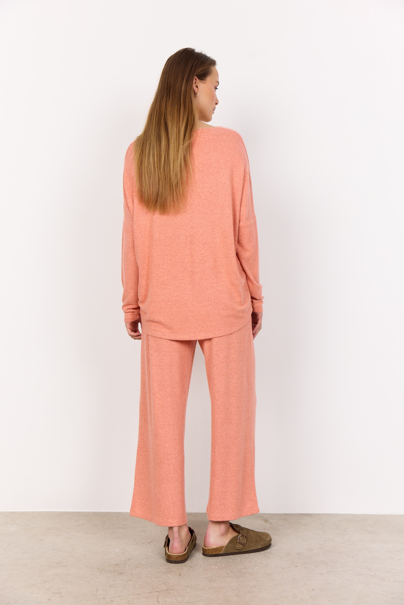 soyaconcept Rundhalsshirt »SC-BIARA 1« bequemer Pullover, elastische Viskose-Qualität in melierter Optik