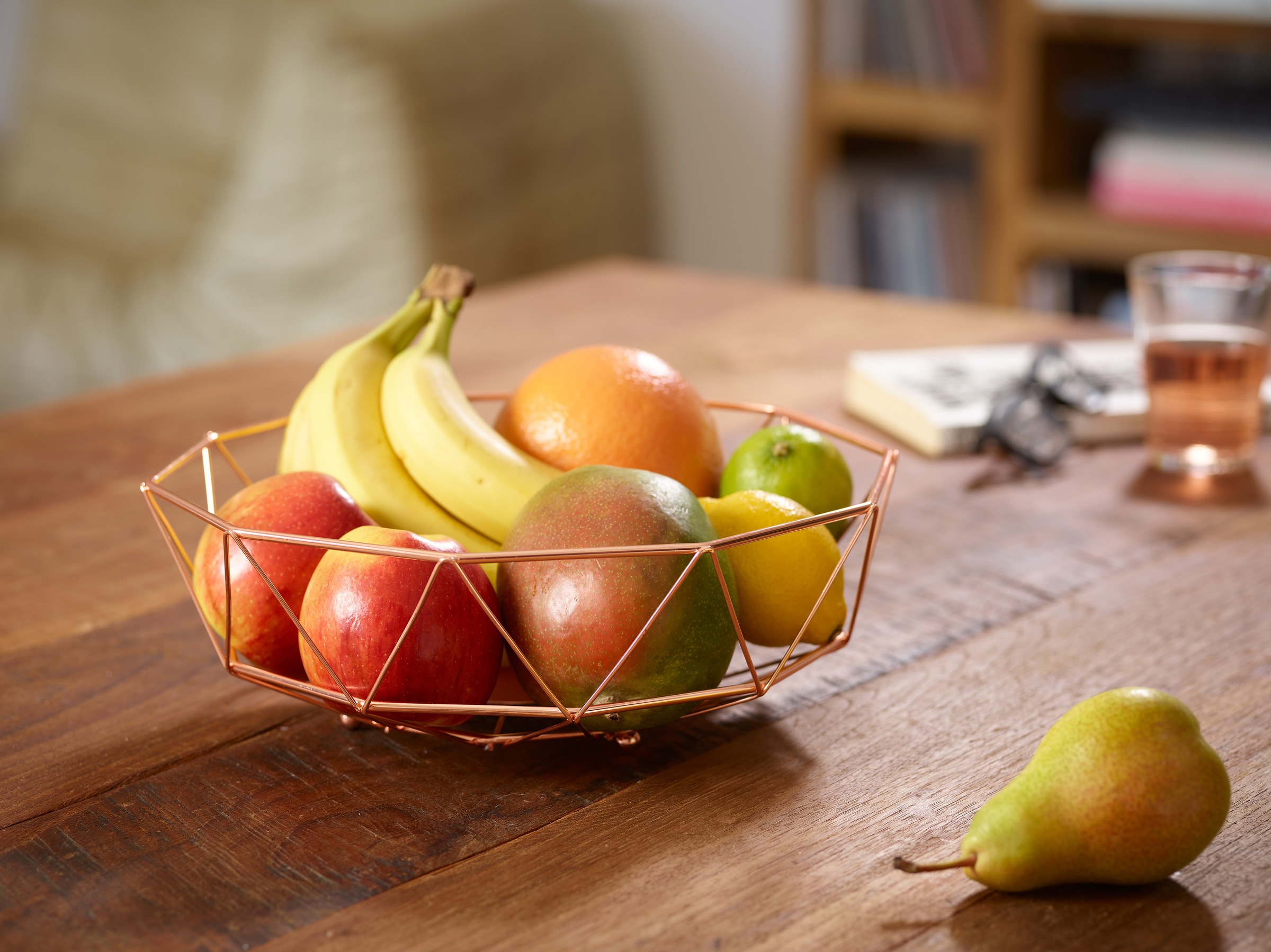 ECHTWERK Obstschale, 1 tlg., aus Edelstahl, moderner Obstkorb, Obstschüssel, Dekoschale, robust, 30 x 15 x 10 cm