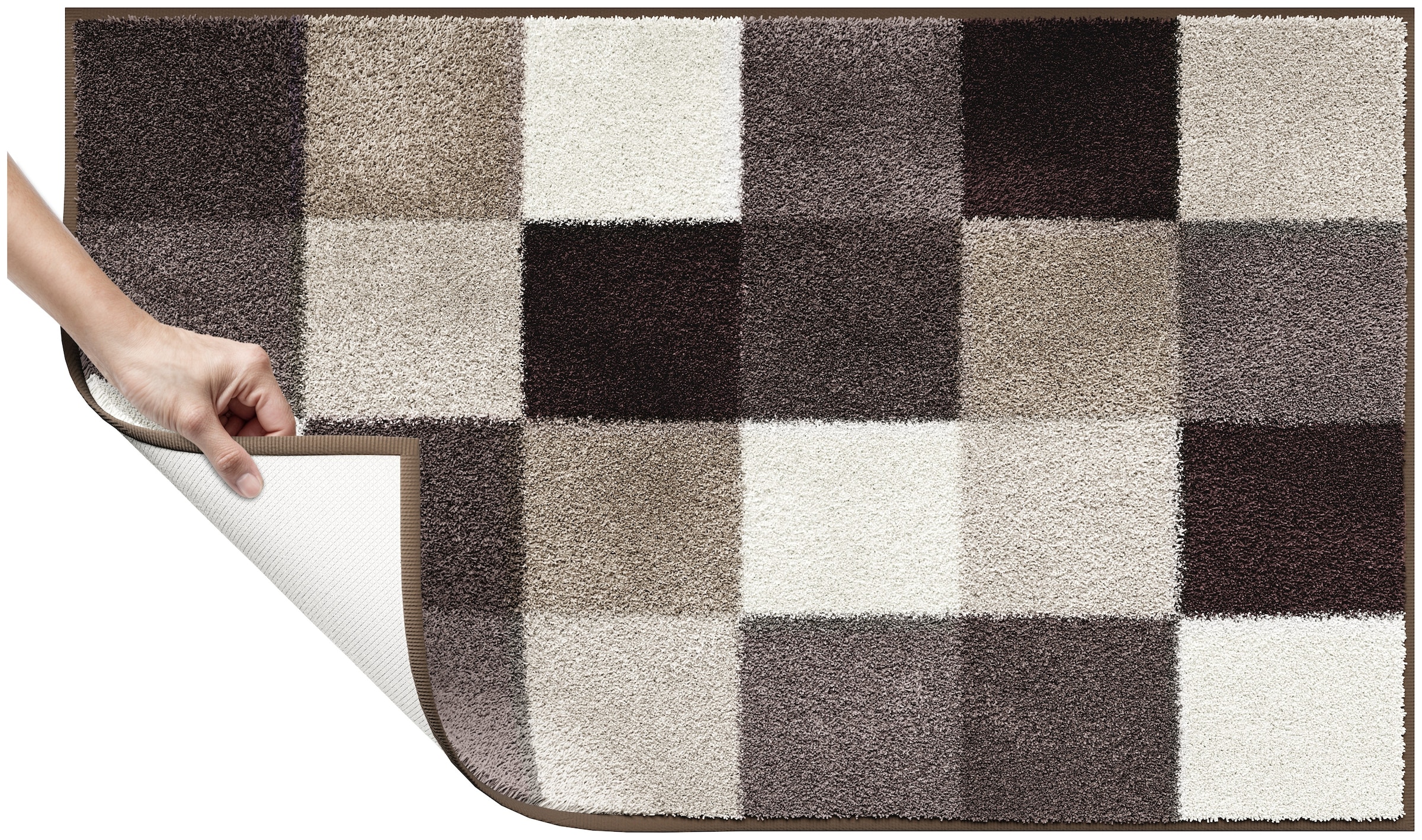 Grund Badematte »Mosaik, Badvorleger, Badezimmer Teppich, sehr weich« Höhe 20 mm rutschhemmend beschichtet fußbodenheizungsgeeignet angenehm weich, auch als 3 teiliges Set erhältlich, Made in Europe