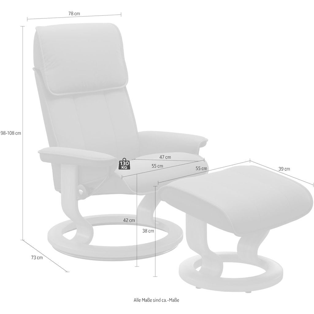 Stressless® Relaxsessel »Admiral«, (Set, Relaxsessel inkl. Hocker)