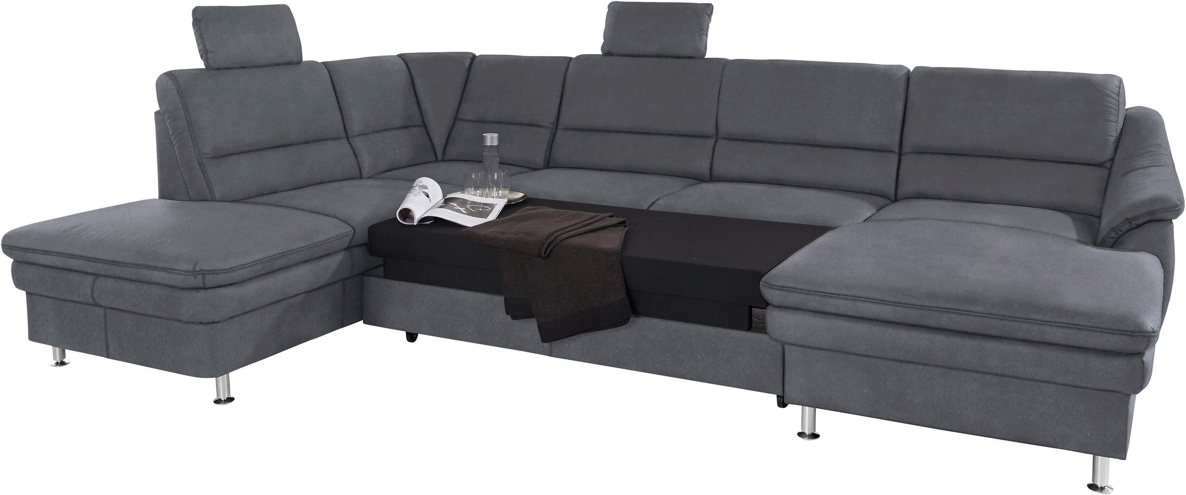 sit&more Wohnlandschaft »Cardoso U-Form«, mit Federkern und Kopfstützen, mit Bettfunktion und Relaxfunktion