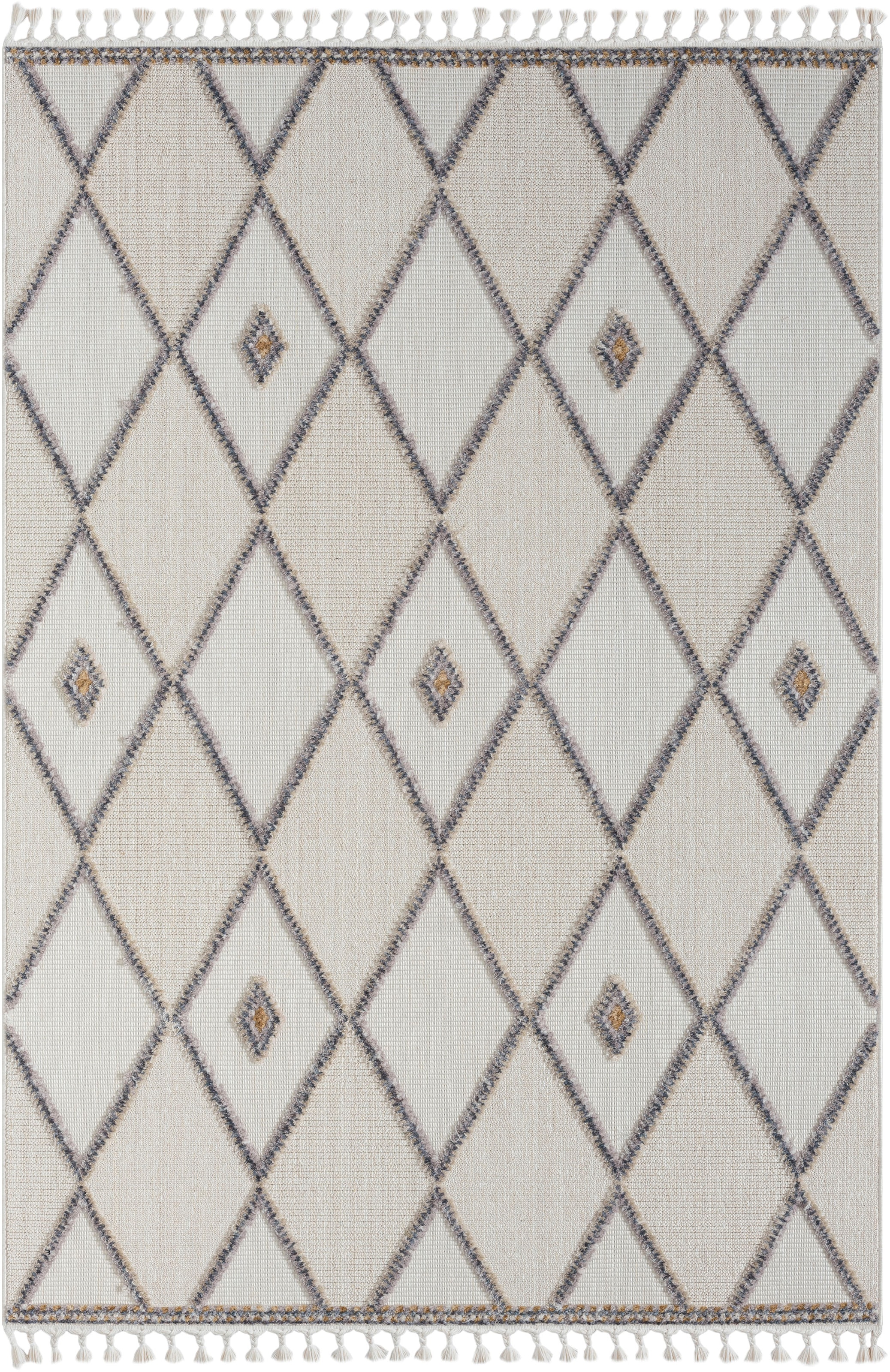 Myflair Möbel & Accessoires Teppich »Luana 2 Lagerräumung«, rechteckig, 10 mm Höhe, Kurzflor, Sisal Optik, mit Fransen, besonders weich durch Microfaser