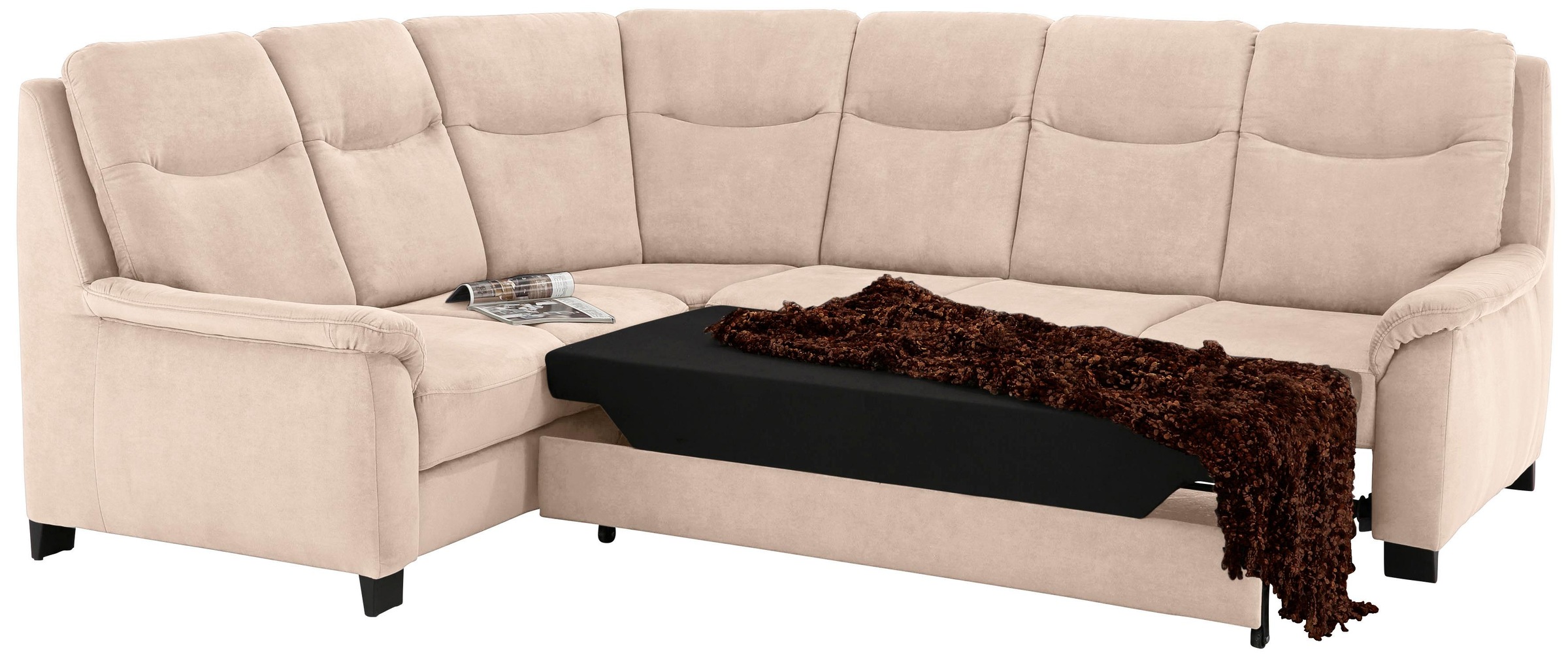 Home affaire Ecksofa »Boccaccio L-Form«, mit Federkern, incl. Kopfteilverstellung, wahlweise Bettfunktion