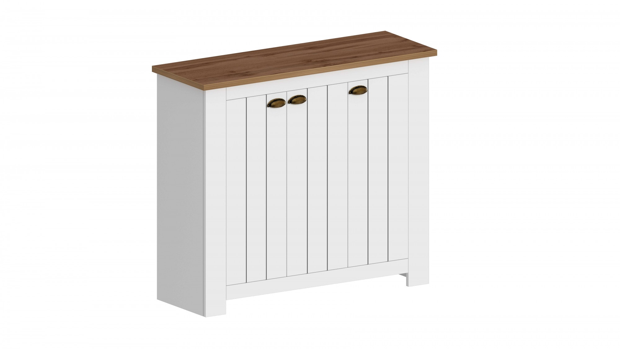 INOSIGN Schuhschrank »FIGO, Made in Italy – Schuhkommode,Schuhregal für ca. 30 Paar Schuhe«, (1 St.), 3-Türig, Siebdruck-dekorative Fräsungen, 10 Fächer, Höhe: 100 cm