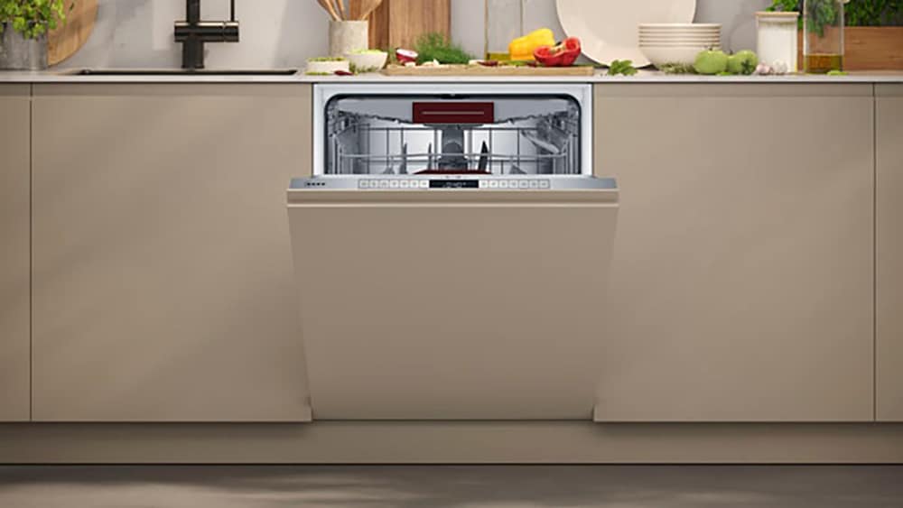 2. Bild von NEFF vollintegrierbarer Geschirrspüler »S255ECX06E«, N 50, S255ECX06E, 14 Maßgedecke, Time Light: auf den Boden projizierte Restlaufzeit