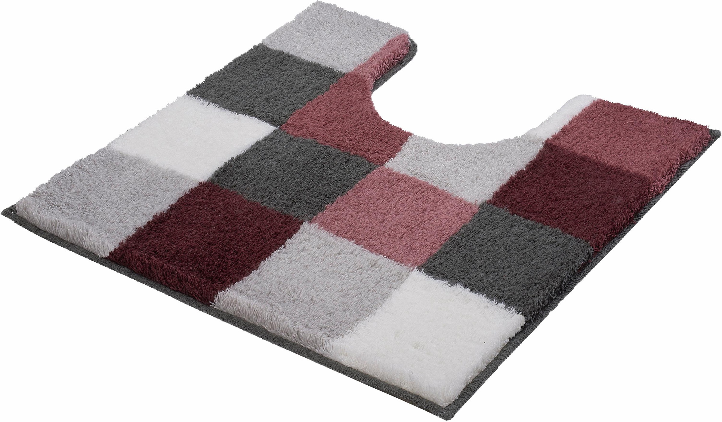 Kleine Wolke Badematte »Caro«, rutschhemmend beschichtet, fußbodenheizungsgeeignet, Badteppich, modernes Karo-Muster, Pastell-Farben, waschbar