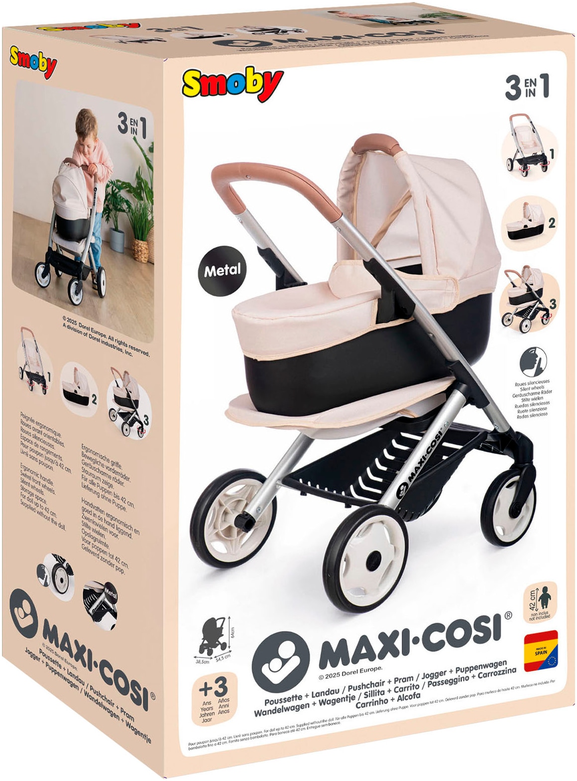 Smoby Kombi-Puppenwagen »Maxi-Cosi Puppenwagen 3-in-1«, Made in Europe