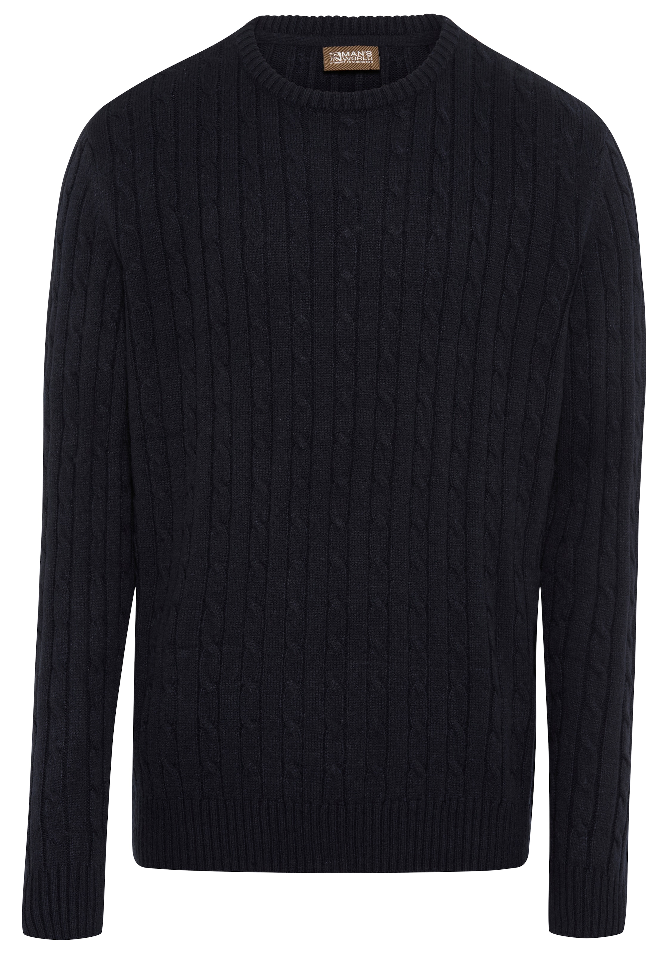 Man's World Rundhalspullover »Neue Kollektion!«, mit Zopfmuster