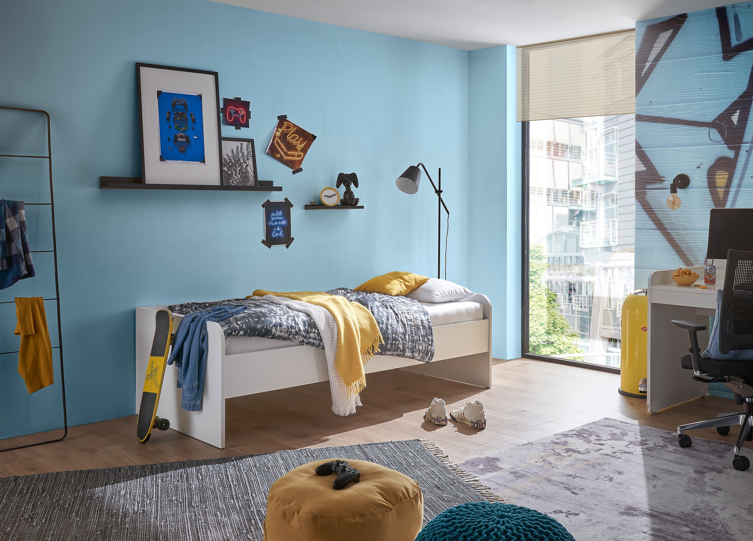 Begabino Bettgestell "Karla Einzelbett, Jugendbett" 90x200 cm, Bett in 3 Fa günstig online kaufen