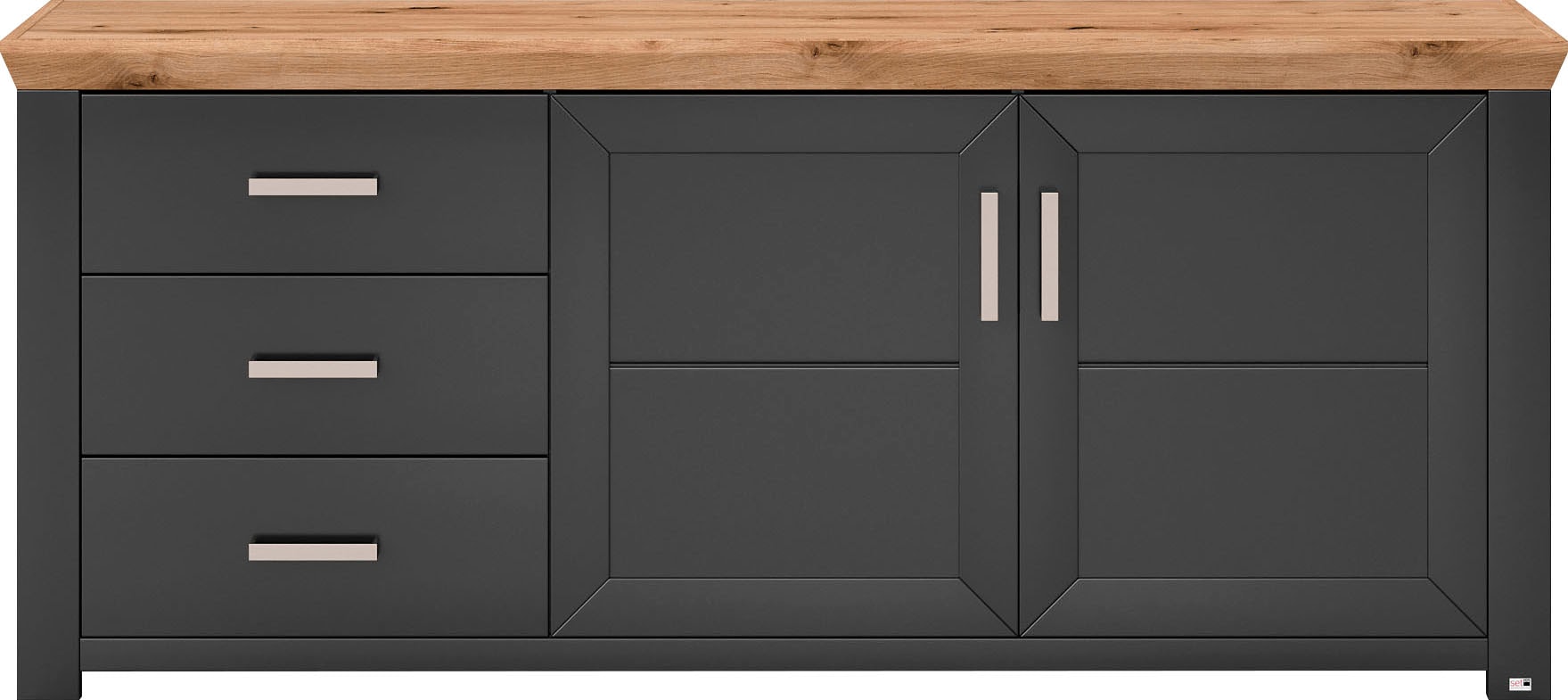 set one by Musterring Sideboard »York«, Typ 51, mit viel Stauraum, Bügelgriff silber, B 184 x H 79 cm