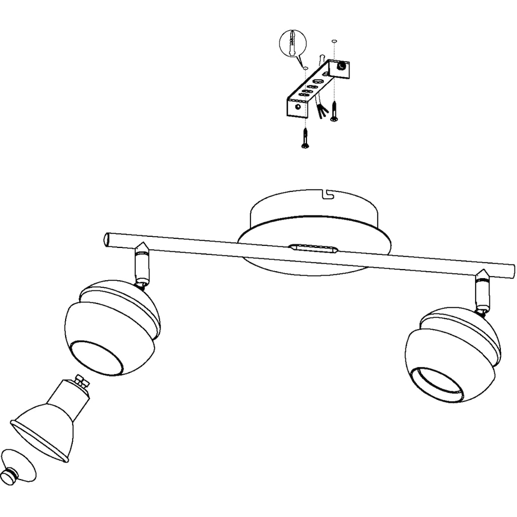 EGLO LED Deckenstrahler »NOCITO«, 2 flammig-flammig, LED Deckenleuchte, LED Deckenlampe