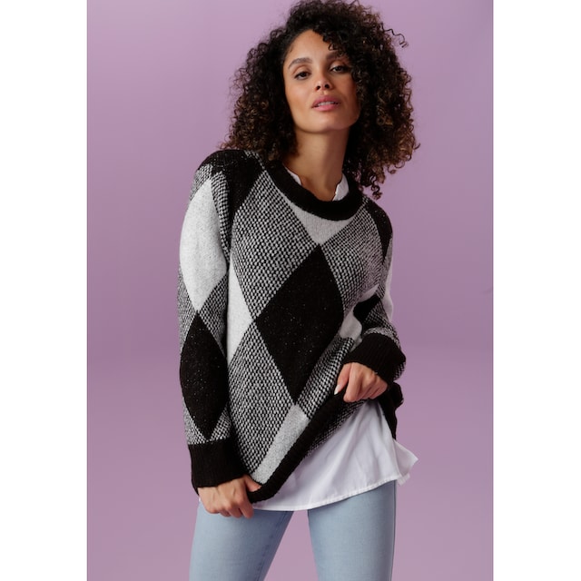 Rauten-Muster mit SELECTED bestellen Aniston Strickpullover,