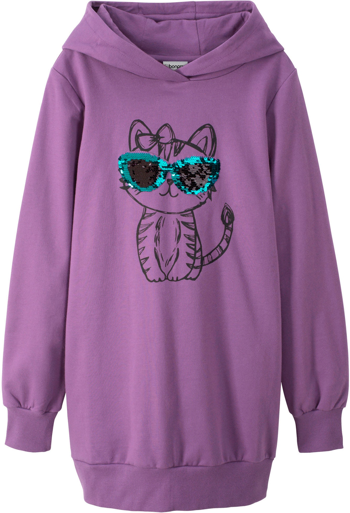 bonprix Sweatkleid für den Alltag, aus Baumwolle, Oversize-Passform