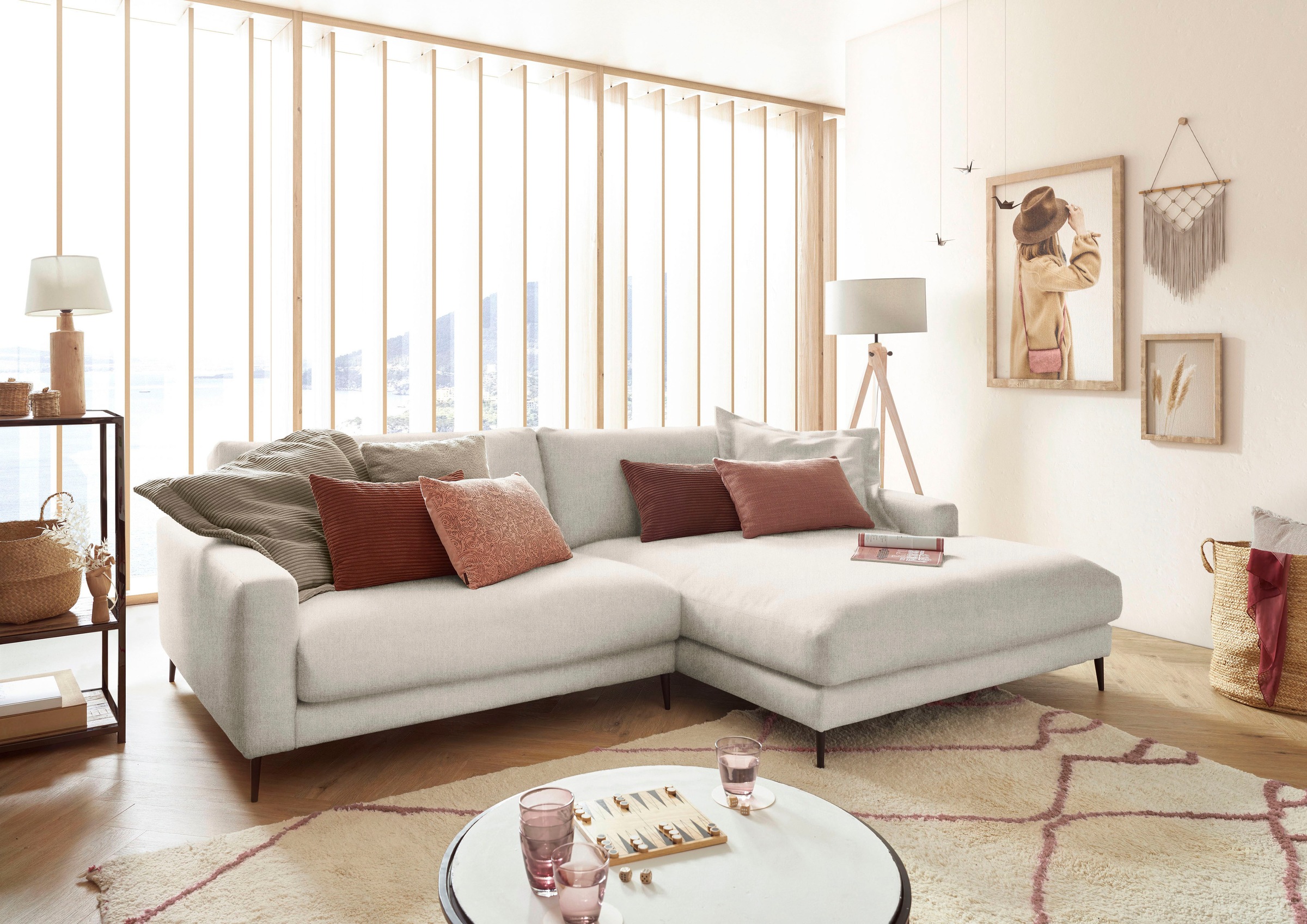 Home affaire Ecksofa »Downtown, B/T/H: 272/190/84 cm L-Form« weicher Sitzko günstig online kaufen