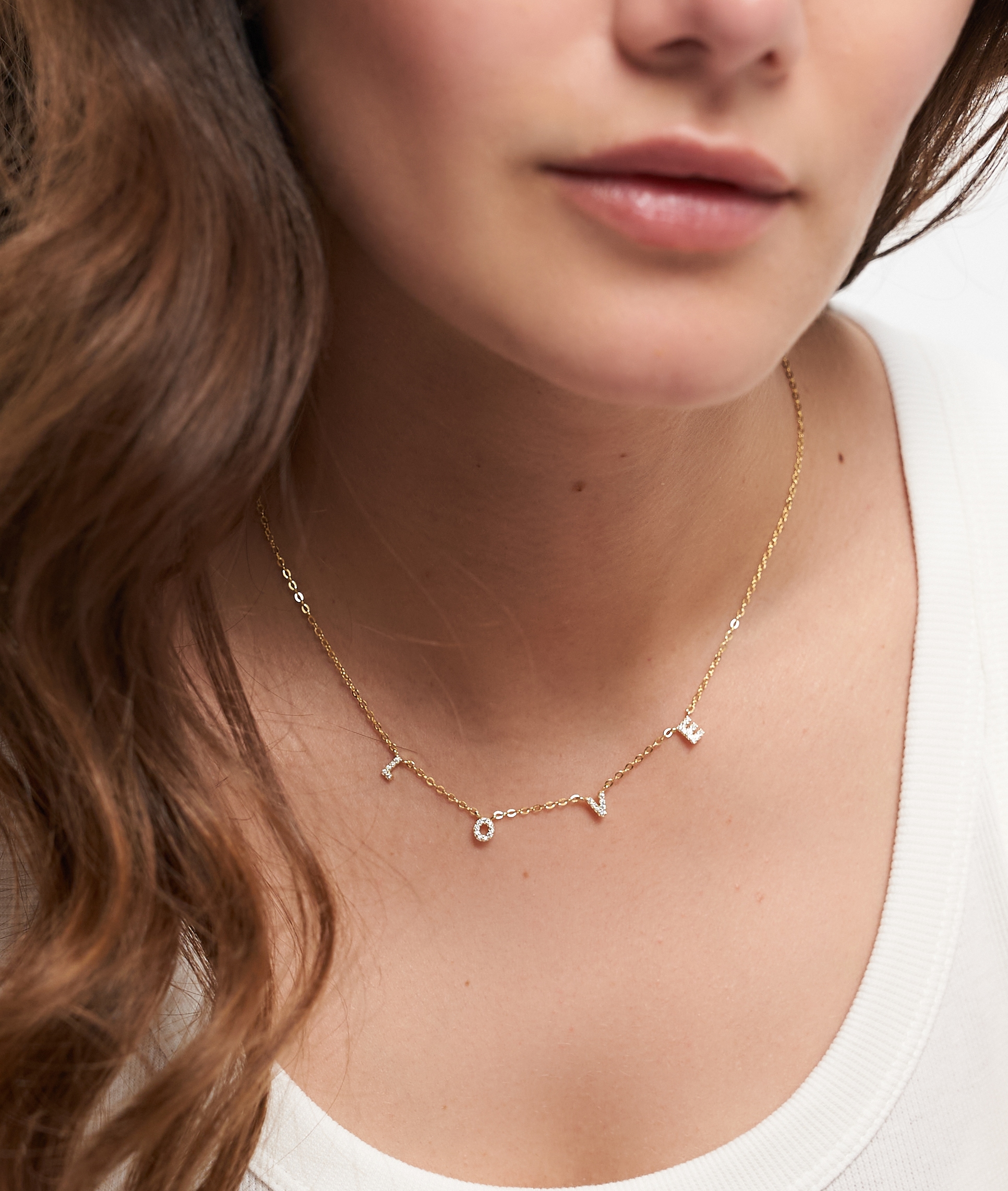 Tamaris Silberkette »Schmuck Geschenk Silber 925 Halskette Love Letters« mit Zirkonia (synth.)