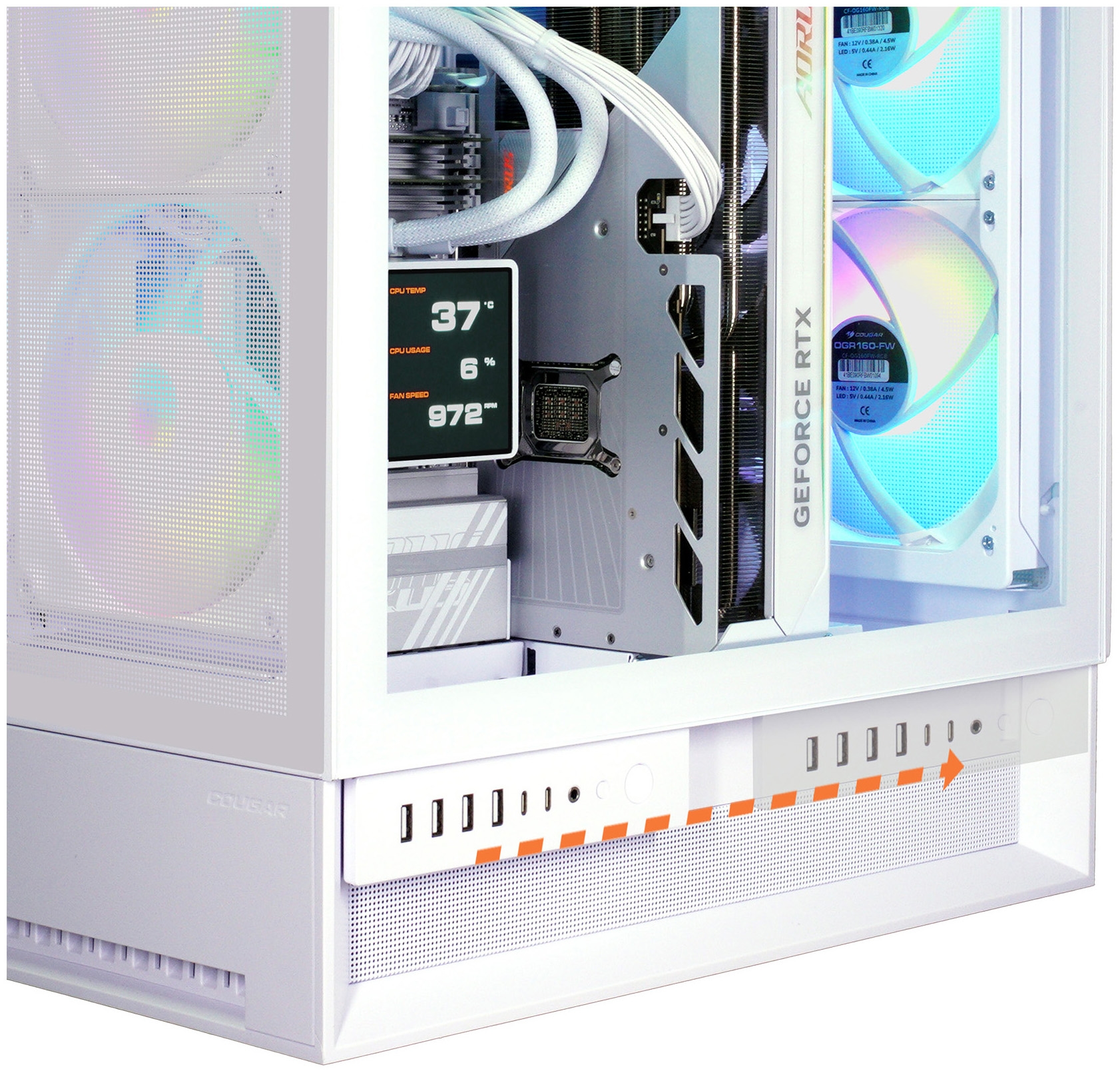 Cougar Gaming-PC »OmnyX WT 8125 AMD Ryzen 9 9950X3D 32GB DDR5 2TB SSD RTX 5090« Windows 11, DDR5 RAM, Wasserkühlung