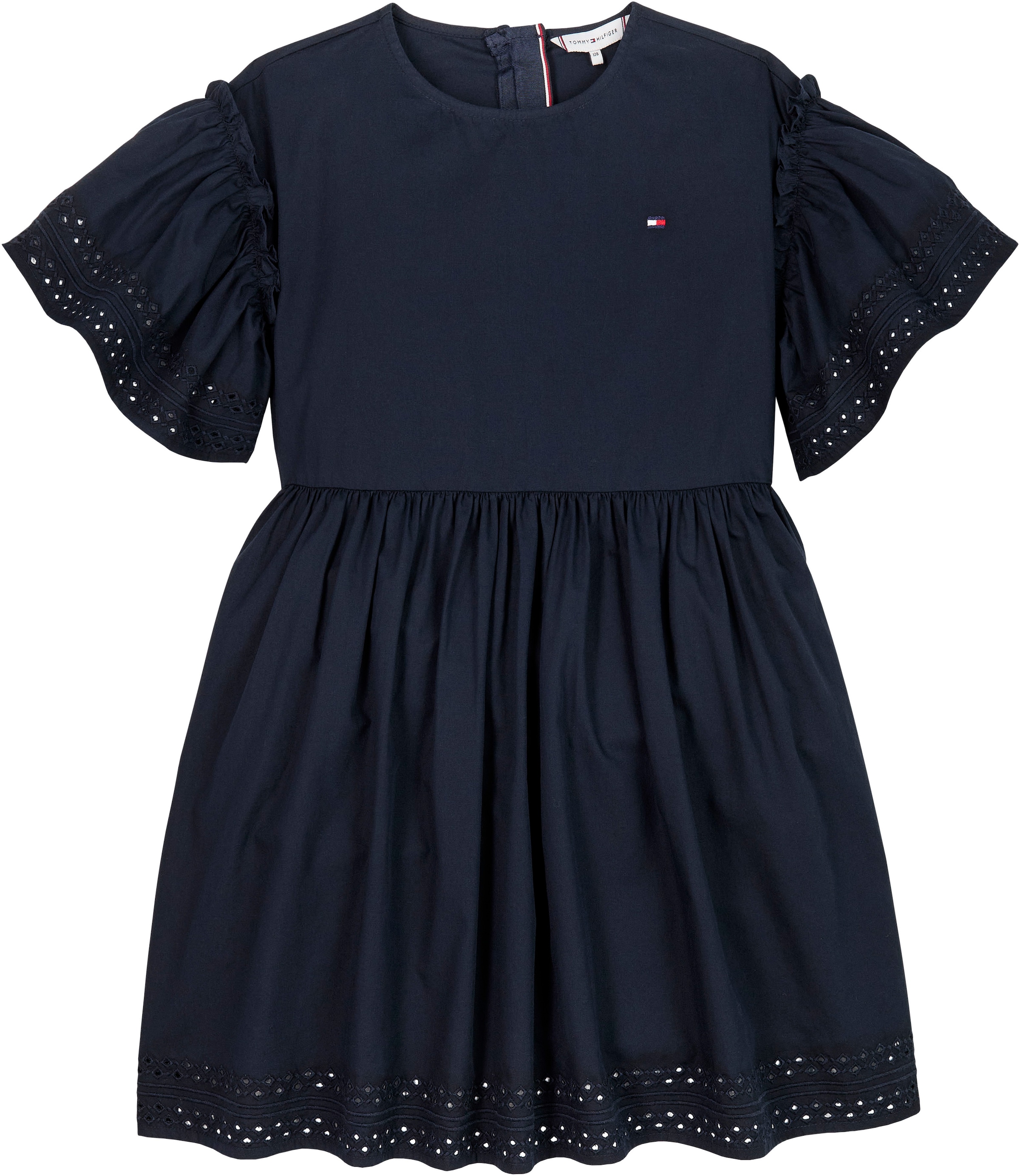 Tommy Hilfiger A-Linien-Kleid »BRODERIE ANGLAISE DRESS SS«, Kinder bis 16 Jahre mit Logostickerei