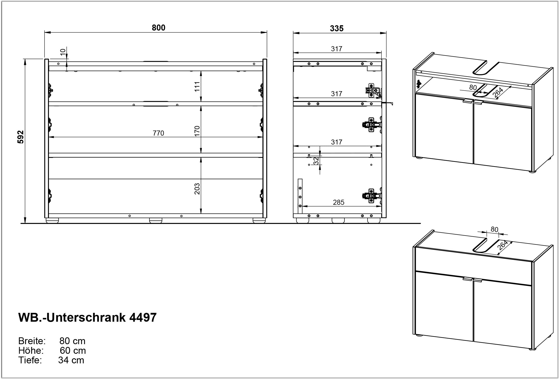 GERMANIA Badmöbel-Set »Ameca«, (3 St.), Badezimmer-Set aus Waschbeckenunterschr., Spiegelschr. & Schrank