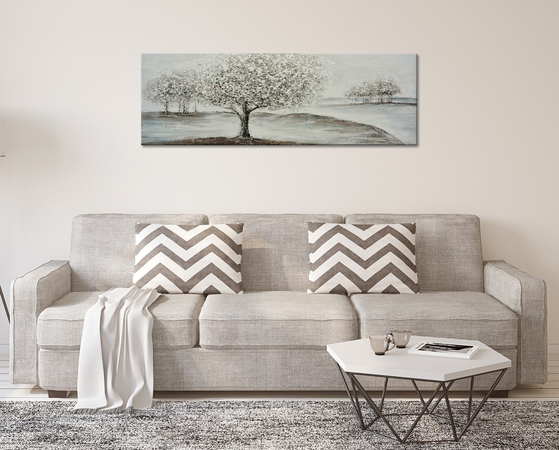 Bönninghoff Ölgemälde »handarbeit BÄUME 40x120 cm – Wandbild Kunst Deko modern«